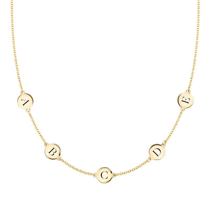 5 Letter Necklace in 14k Gold (Double Spacing) sold by Haverhill