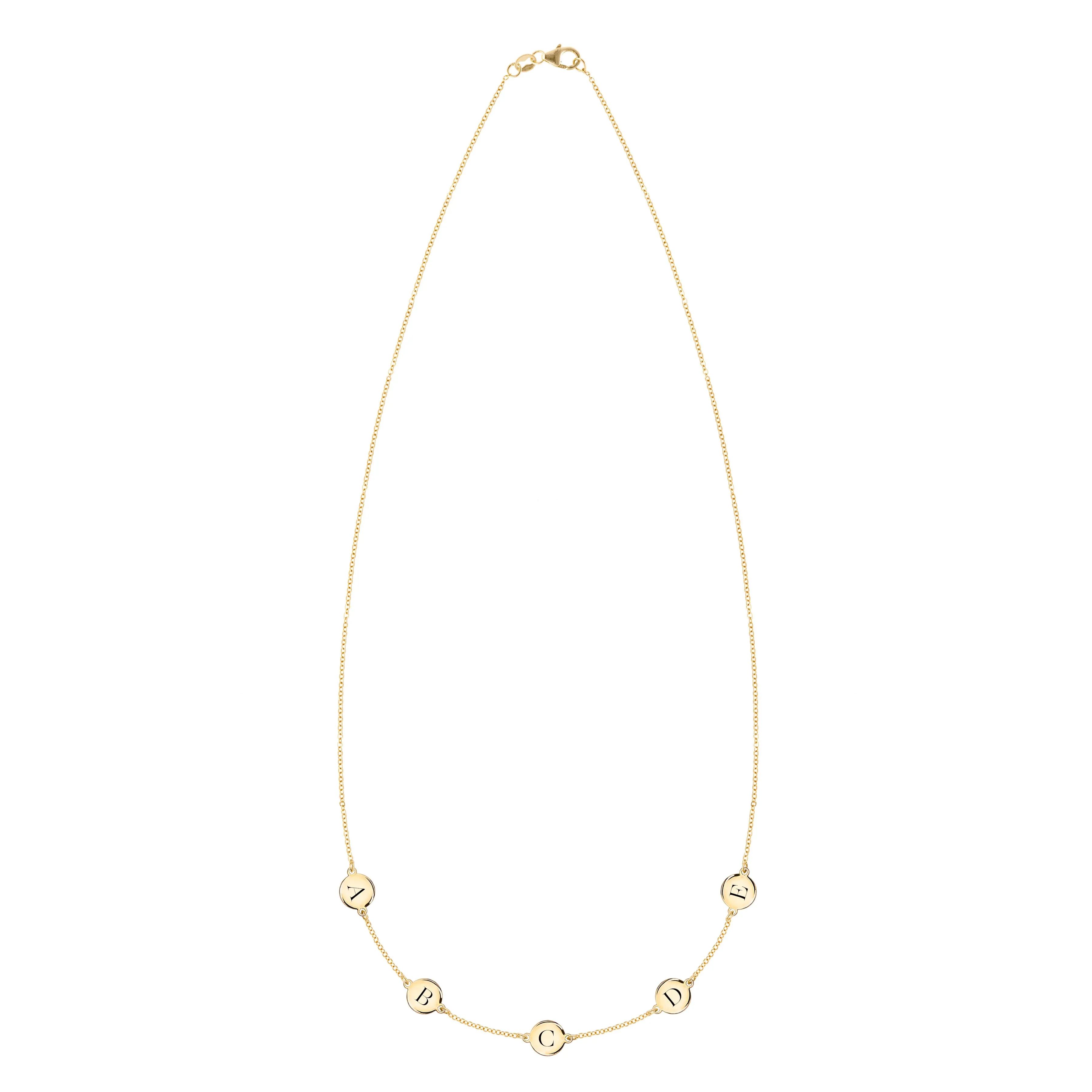 5 Letter Necklace in 14k Gold (Double Spacing) sold by Haverhill product image thumbnail 4