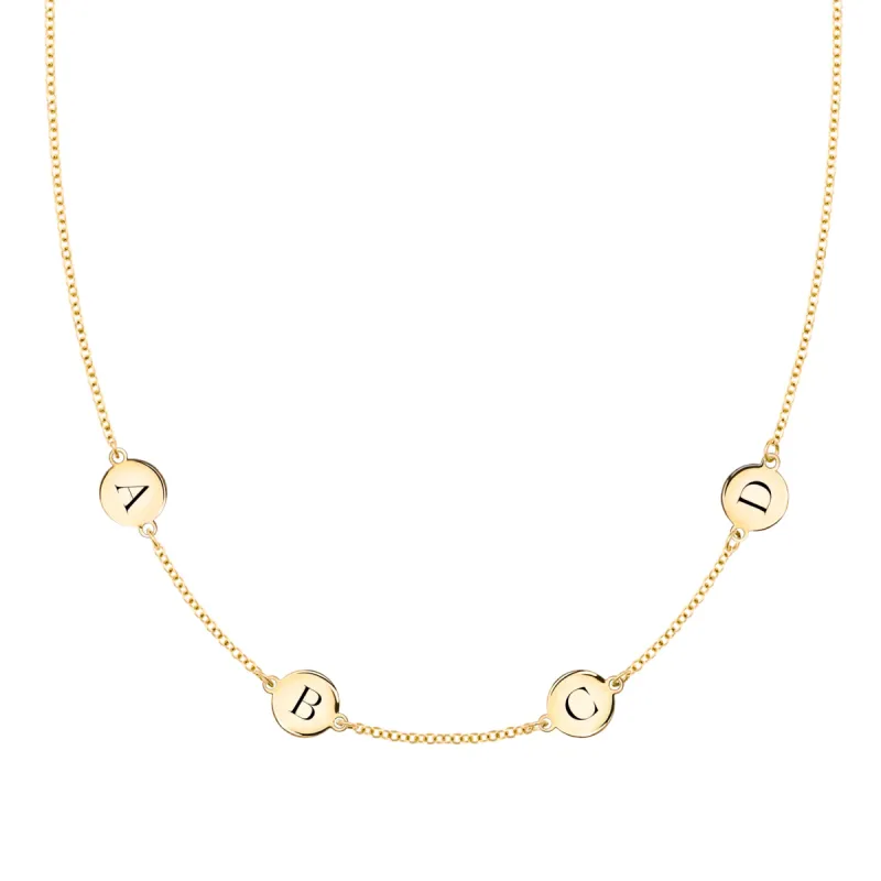 4 Letter Necklace in 14k Gold (Double Spacing) sold by Haverhill