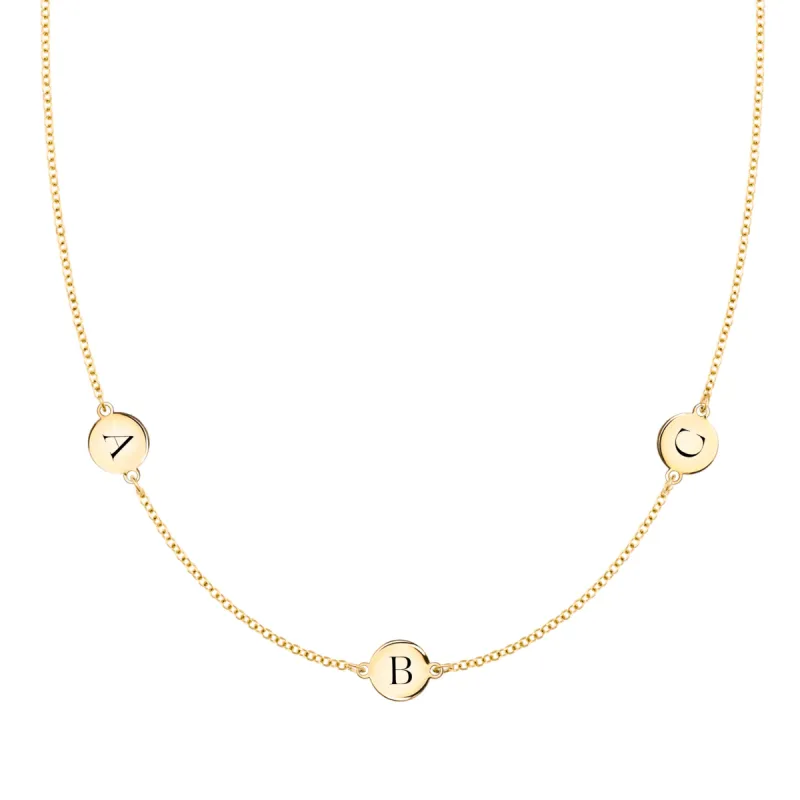 3 Letter Necklace in 14k Gold (Double Spacing) sold by Haverhill