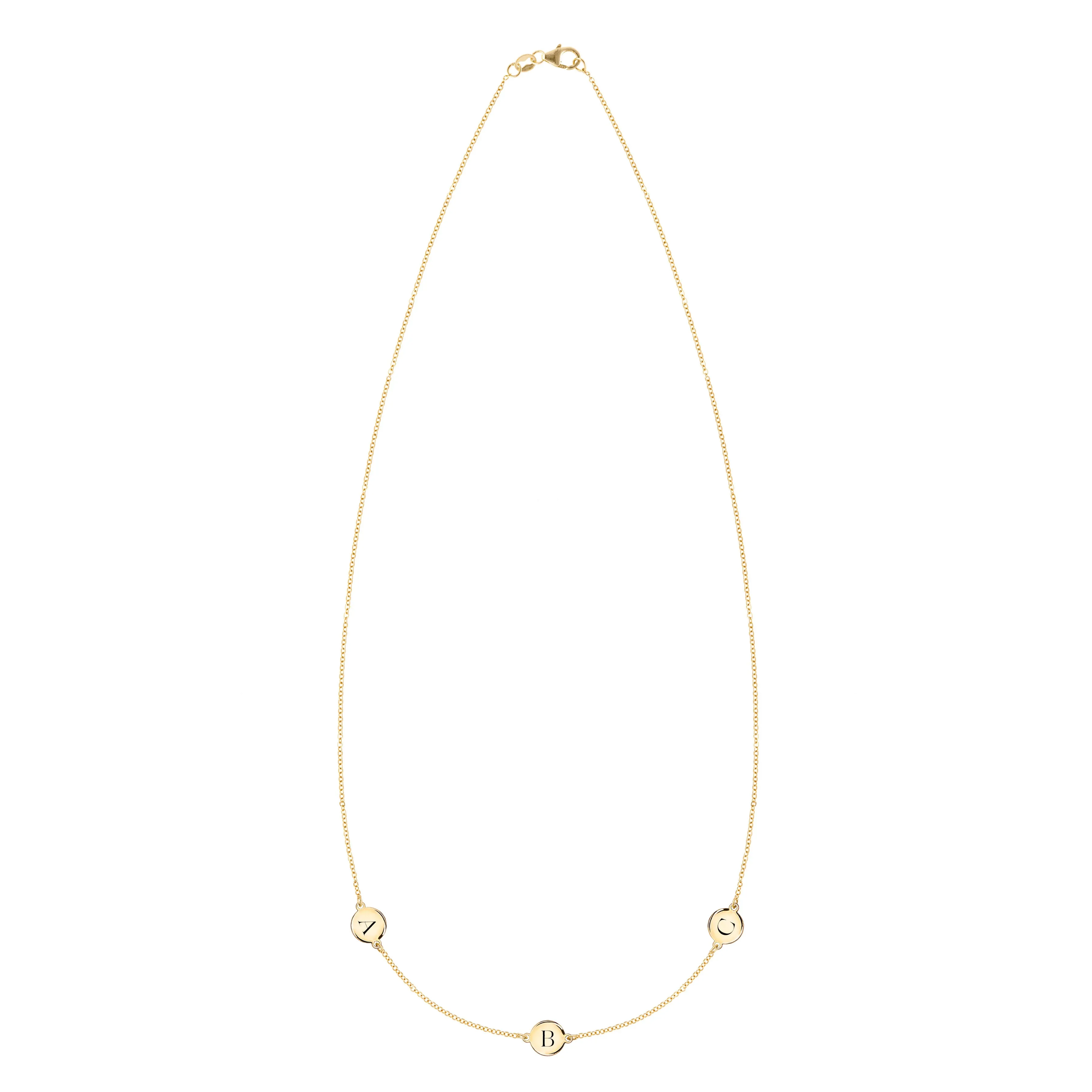 3 Letter Necklace in 14k Gold (Double Spacing) sold by Haverhill product image thumbnail 4