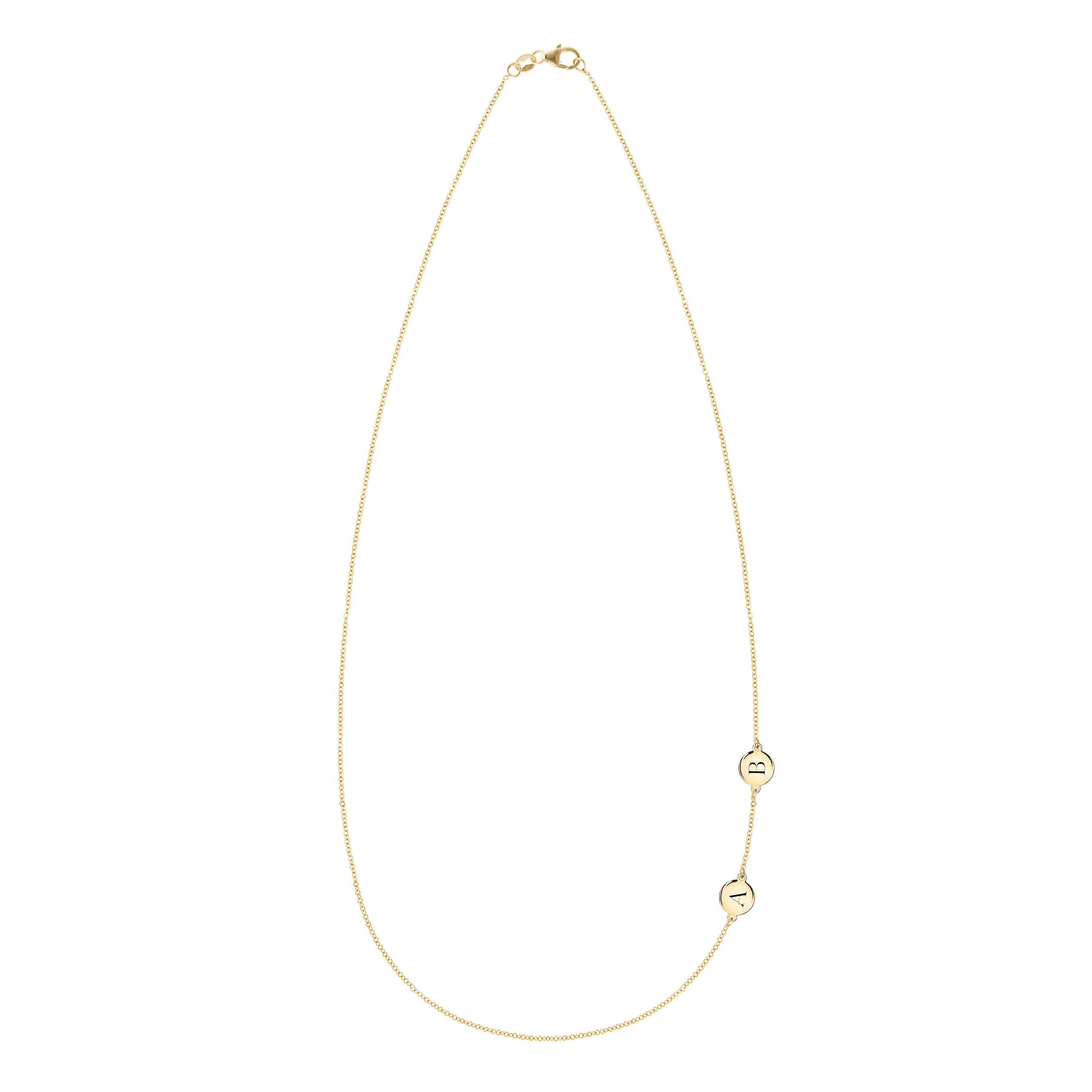 2 Letter Necklace in 14k Gold (Double Spacing) sold by Haverhill product image thumbnail 4