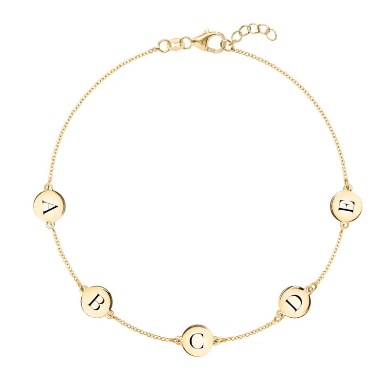 5 Letter Bracelet in 14k Gold sold by Haverhill