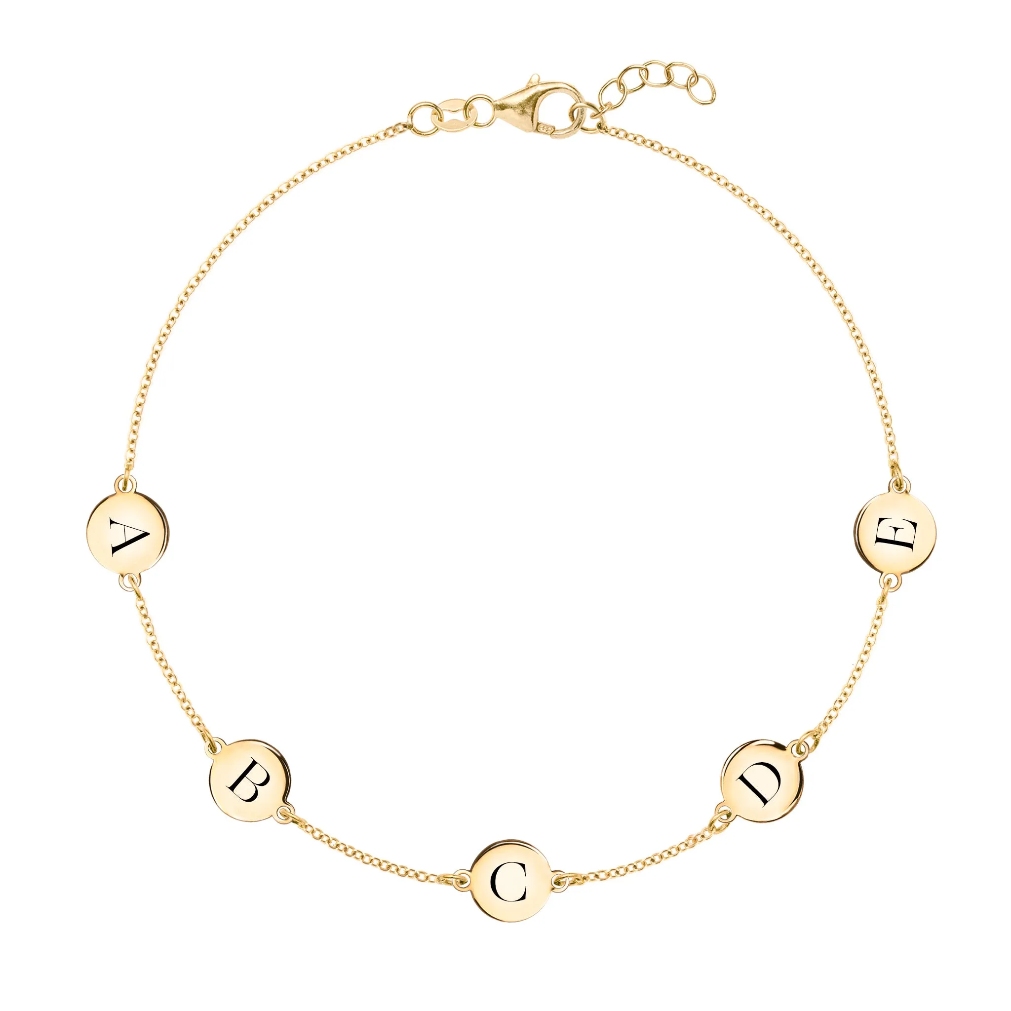 5 Letter Bracelet in 14k Gold sold by Haverhill