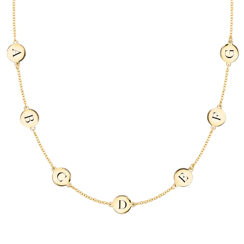 7 Letter Necklace in 14k Gold (Double Spacing) sold by Haverhill