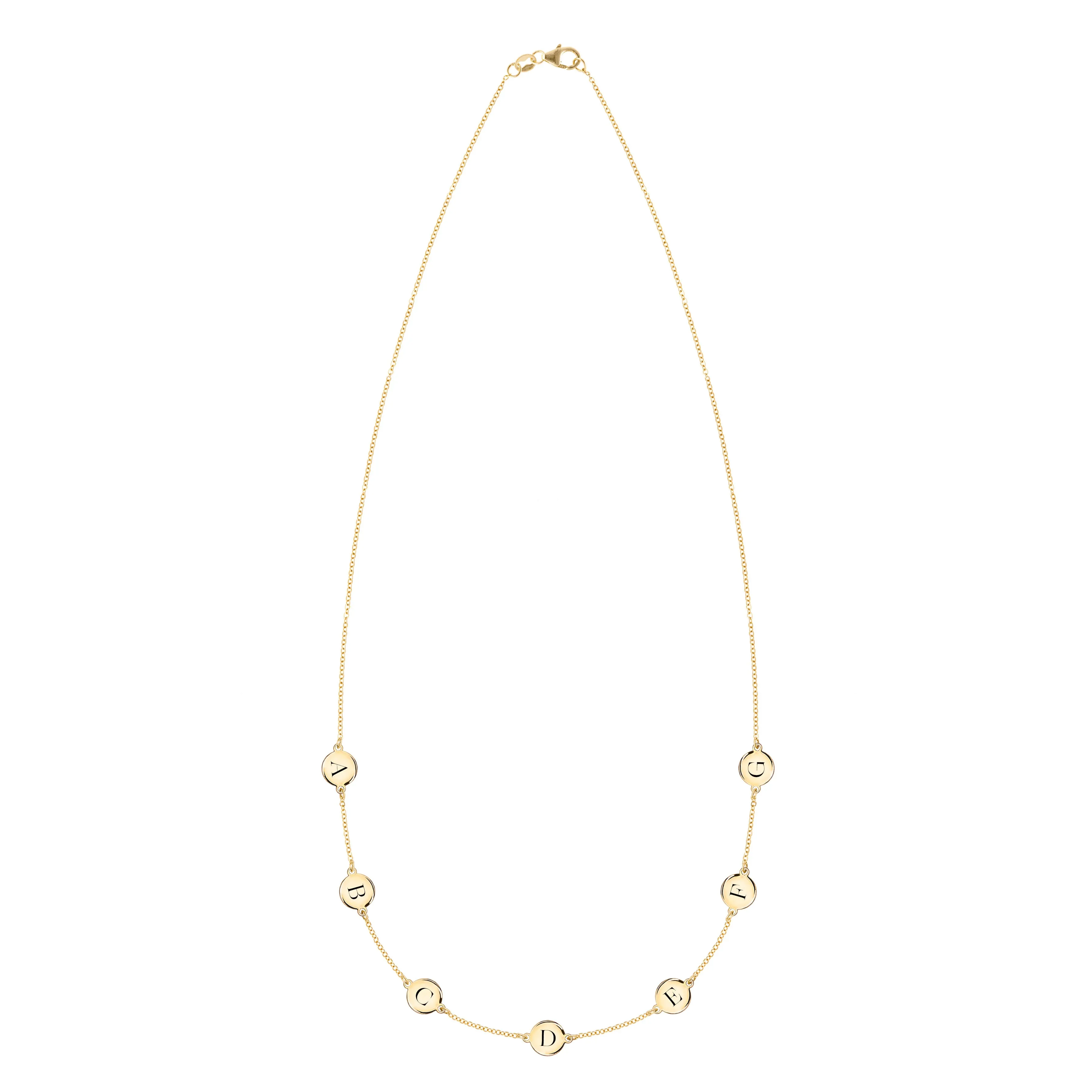 7 Letter Necklace in 14k Gold (Double Spacing) sold by Haverhill product image thumbnail 4