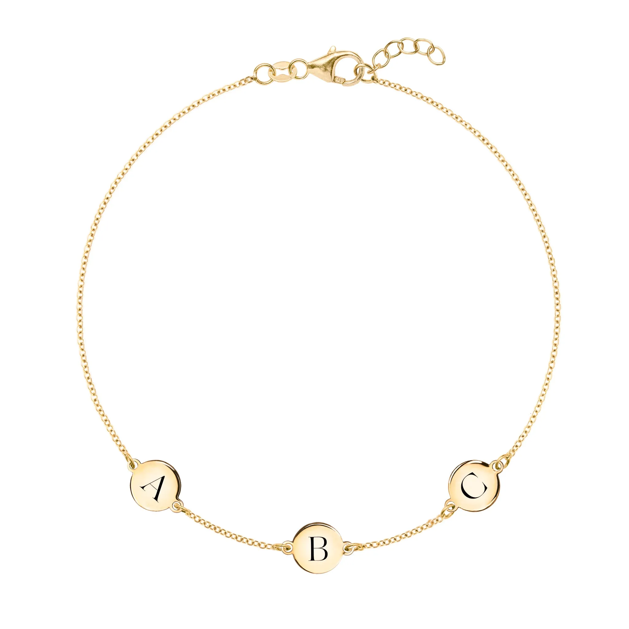 3 Letter Bracelet in 14k Gold sold by Haverhill