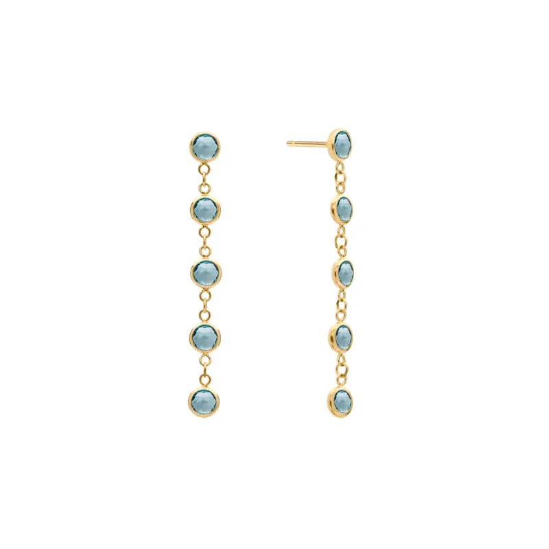 Newport Nantucket Blue Topaz Earrings in 14k Gold (December) sold by Haverhill