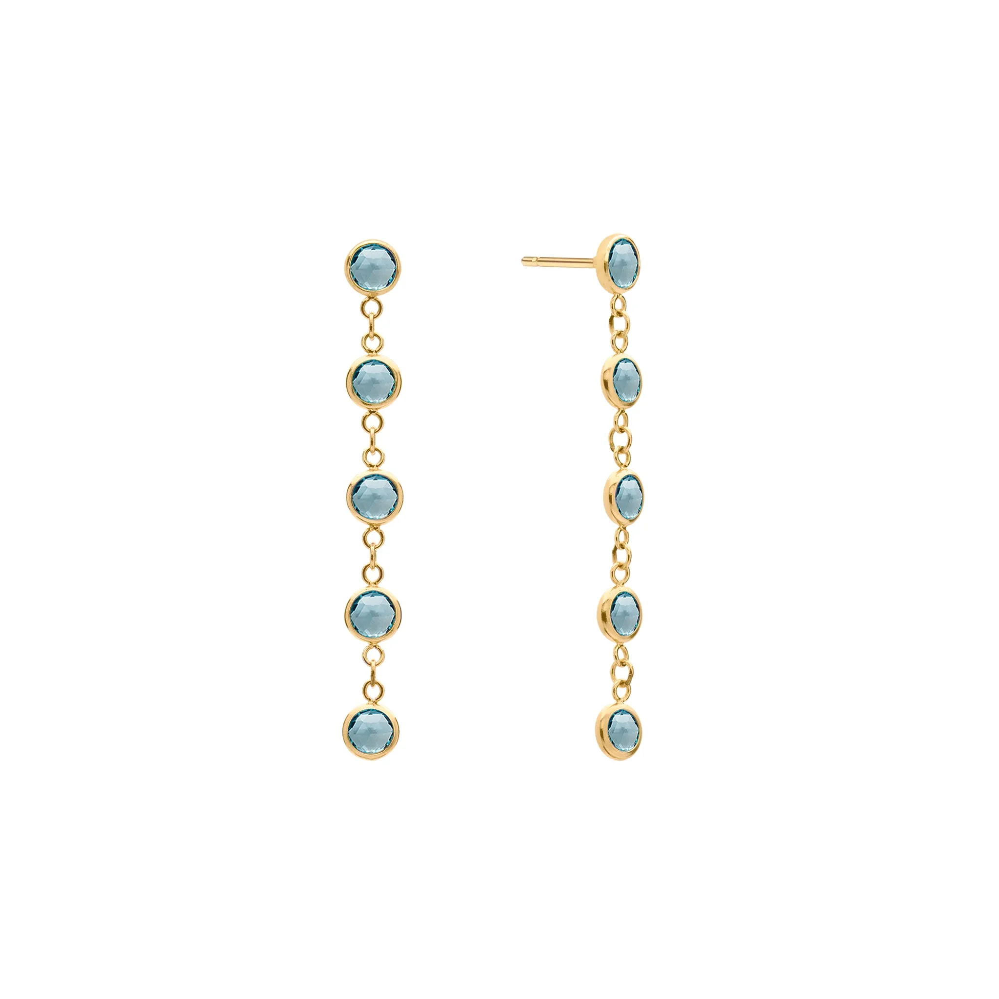 Newport Nantucket Blue Topaz Earrings in 14k Gold (December) sold by Haverhill