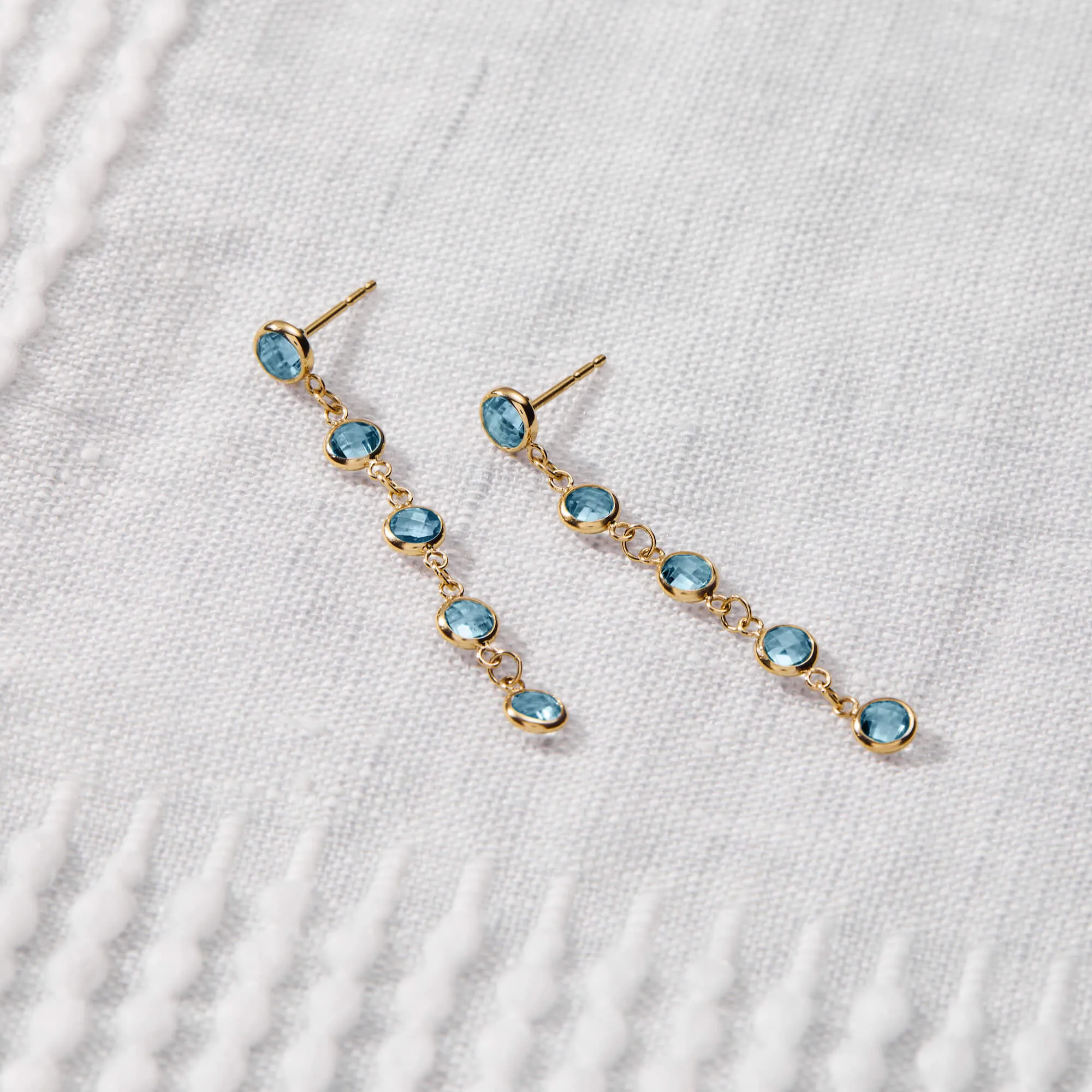 Newport Nantucket Blue Topaz Earrings in 14k Gold (December) sold by Haverhill product image thumbnail 3