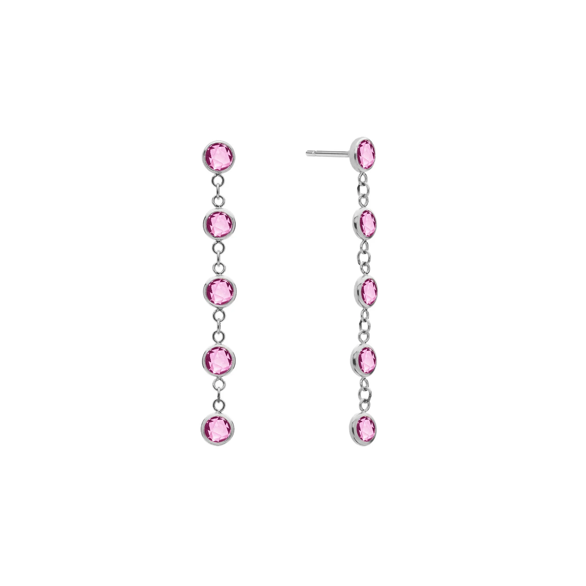 Newport Pink Sapphire Earrings in 14k Gold (October) sold by Haverhill product image thumbnail 5