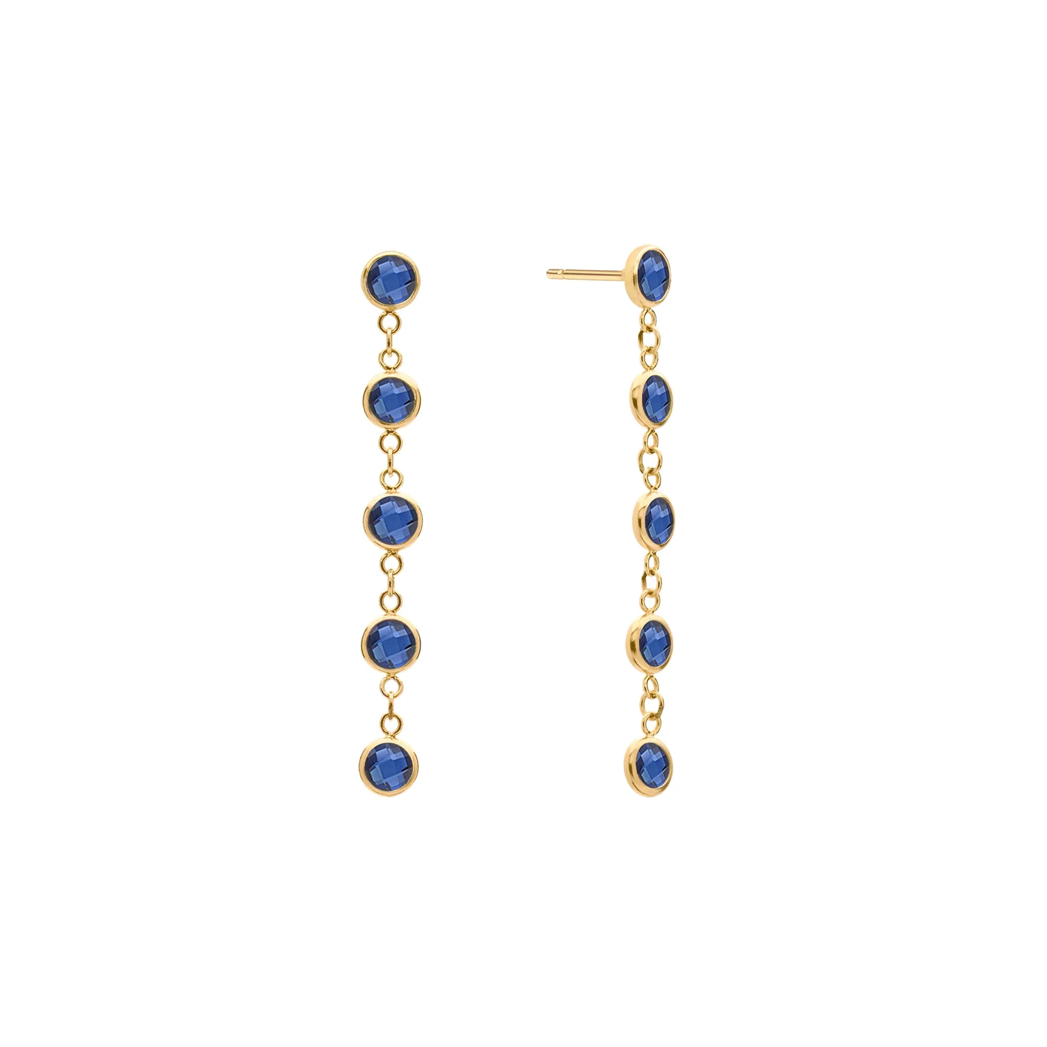 Newport Sapphire Earrings in 14k Gold (September) sold by Haverhill