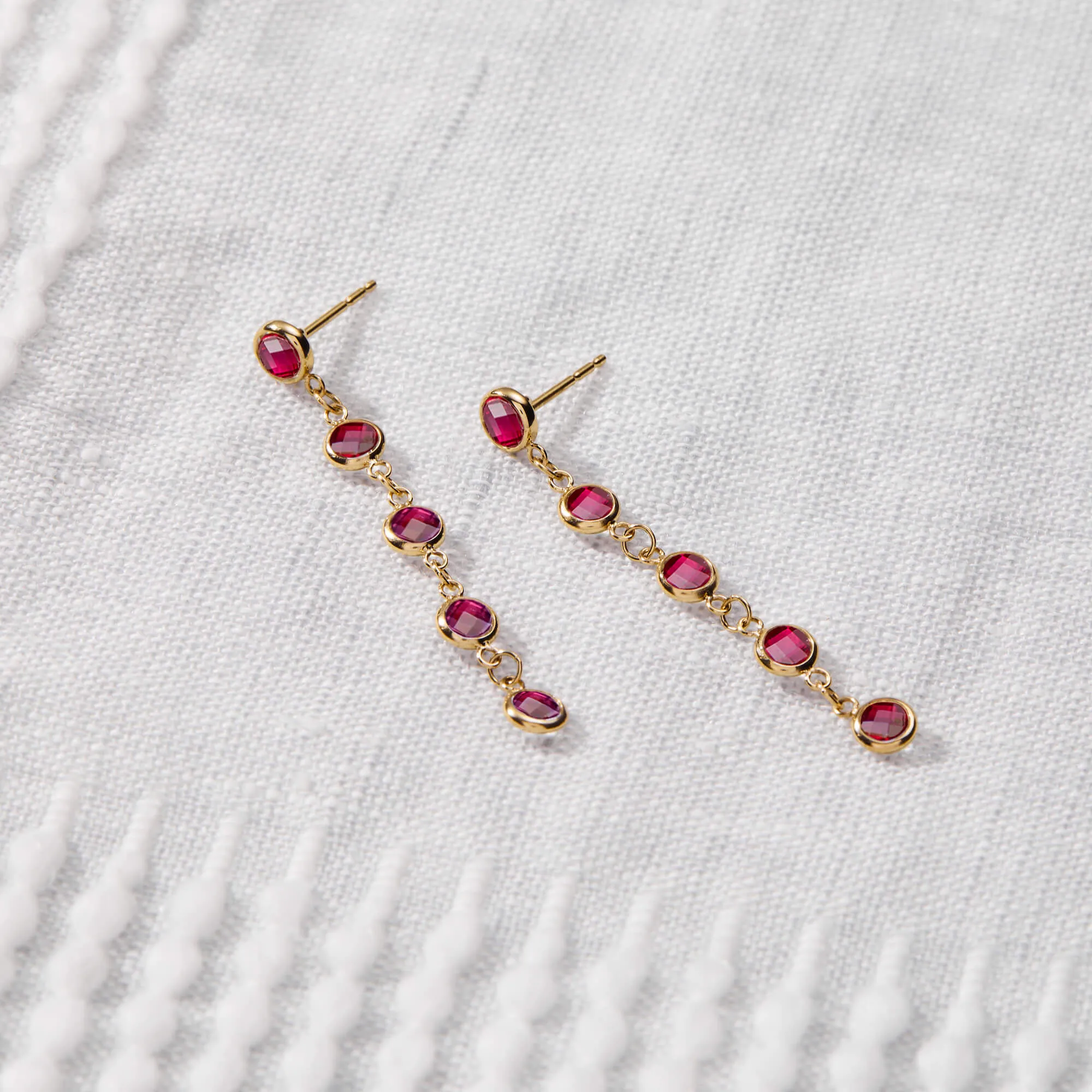 Newport Ruby Earrings in 14k Gold (July) sold by Haverhill product image thumbnail 3