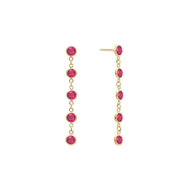 Newport Ruby Earrings in 14k Gold (July) sold by Haverhill