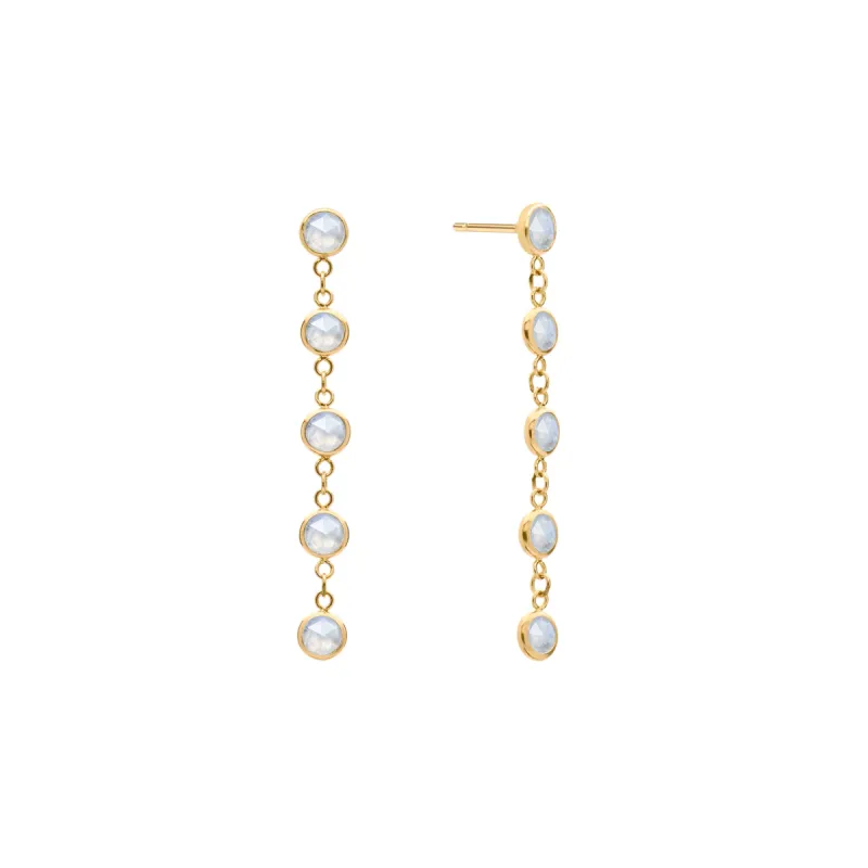 Newport Moonstone Earrings in 14k Gold (June) sold by Haverhill