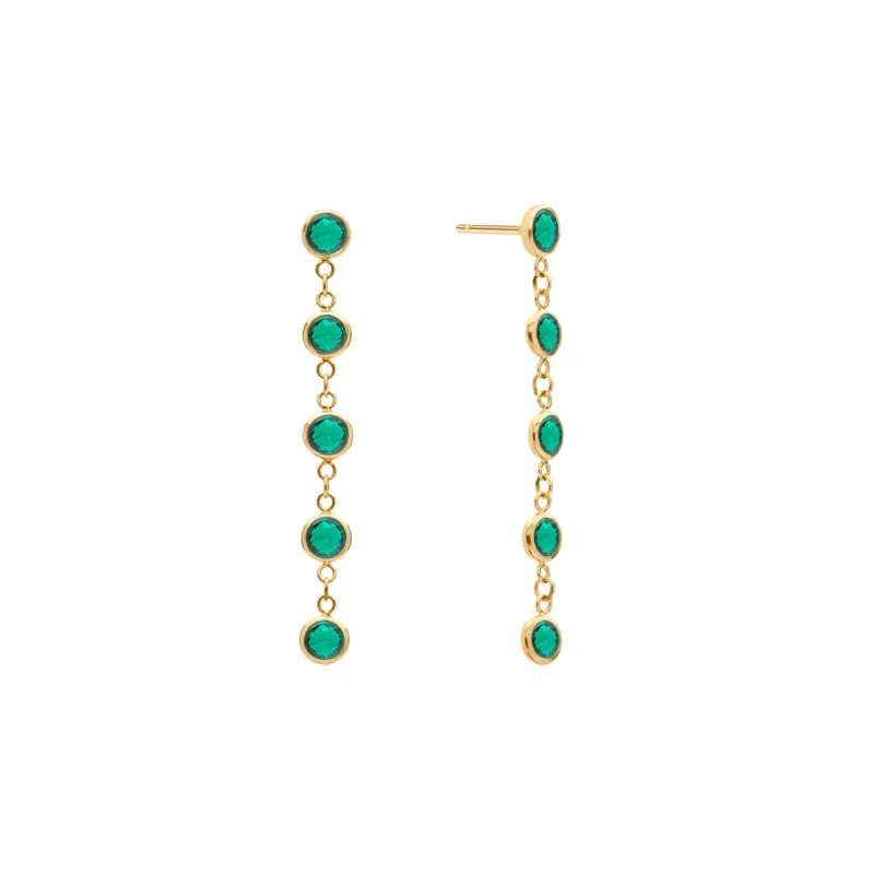 Newport Emerald Earrings in 14k Gold (May) sold by Haverhill