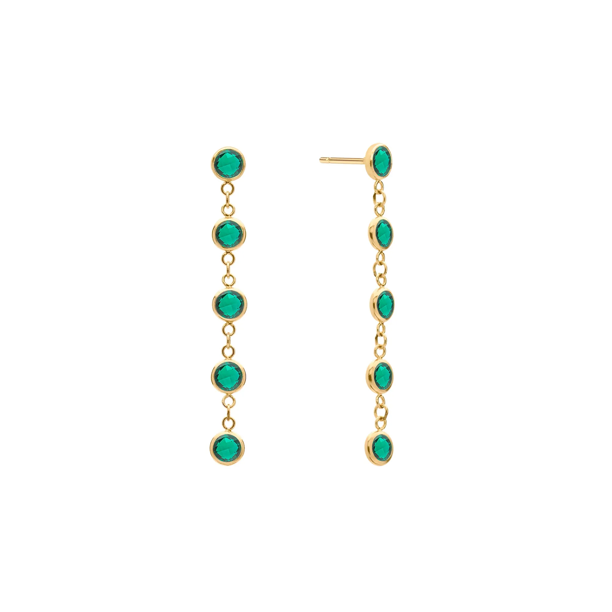 Newport Emerald Earrings in 14k Gold (May) sold by Haverhill