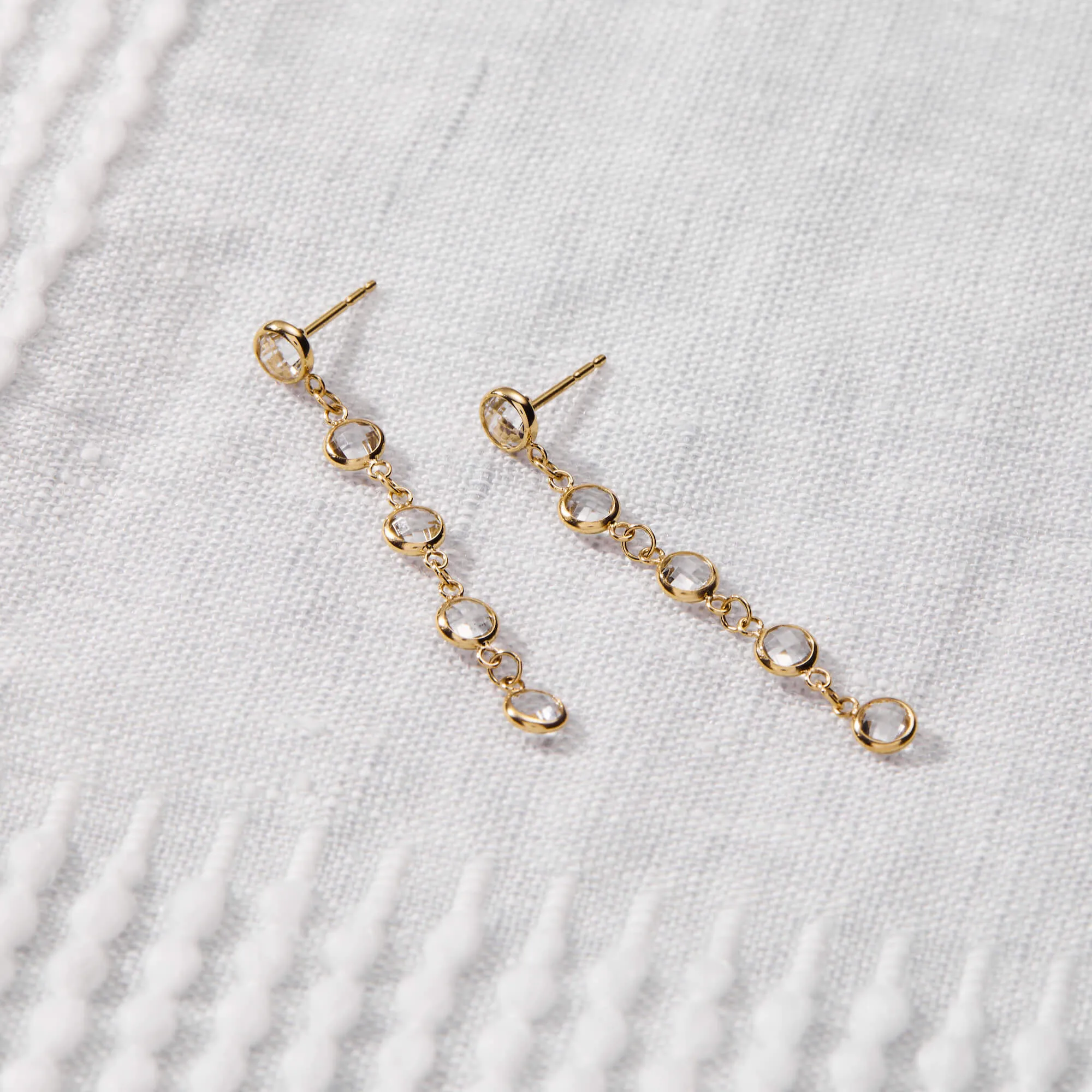 Newport White Topaz Earrings in 14k Gold (April) sold by Haverhill product image thumbnail 3