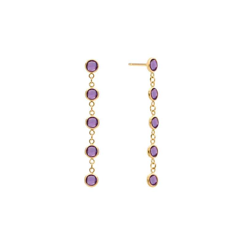 Newport Amethyst Earrings in 14k Gold (February) sold by Haverhill