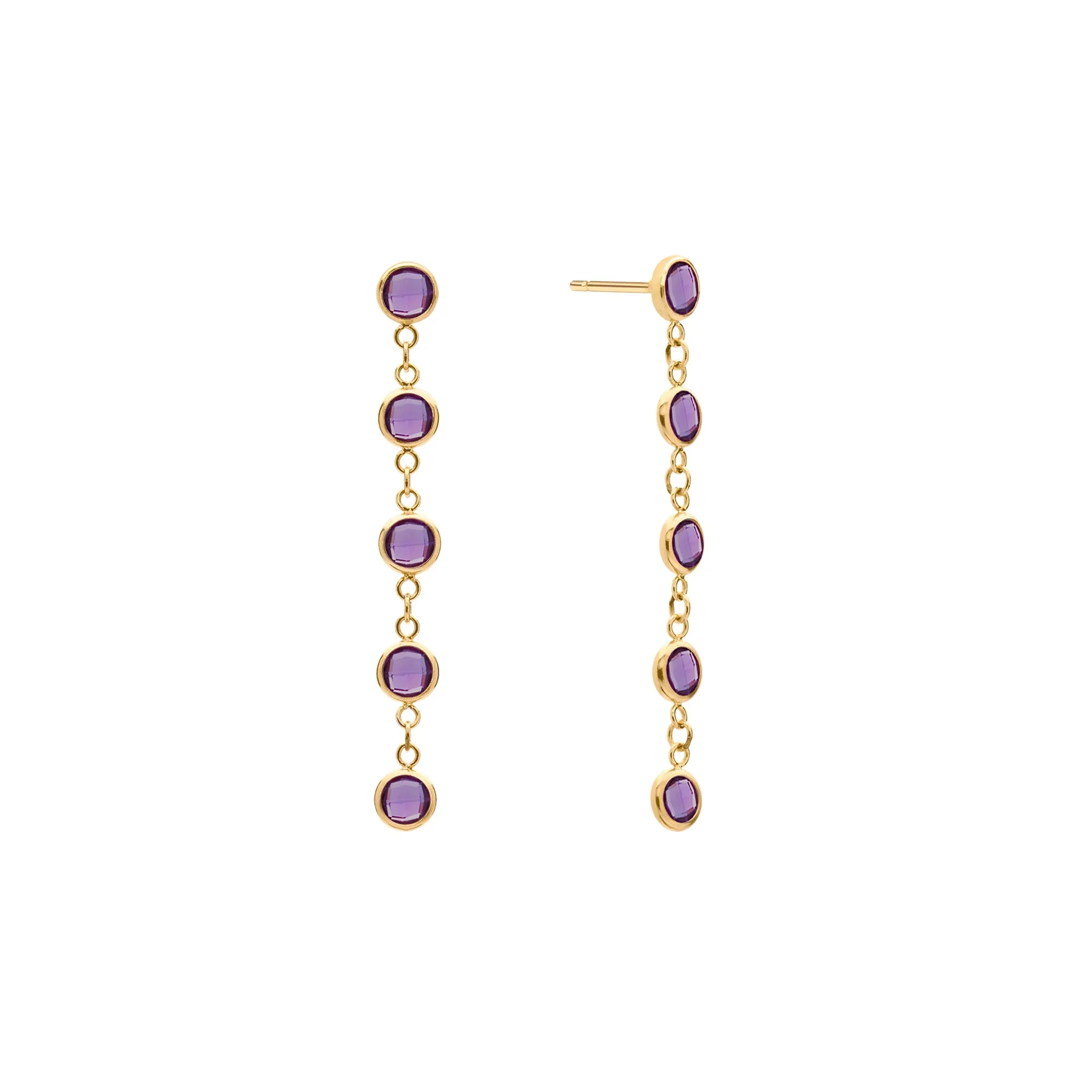 Newport Amethyst Earrings in 14k Gold (February) sold by Haverhill