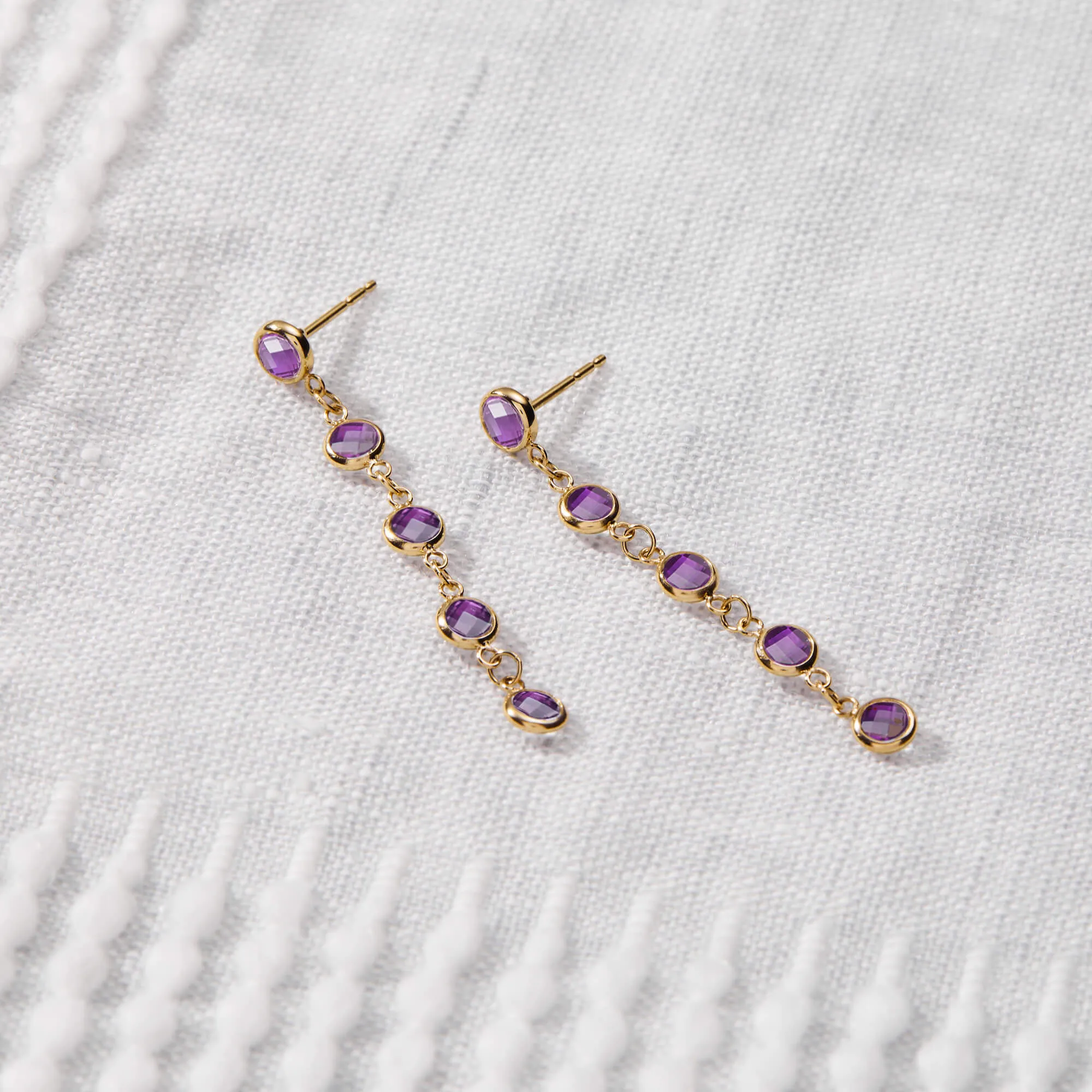 Newport Amethyst Earrings in 14k Gold (February) sold by Haverhill product image thumbnail 3