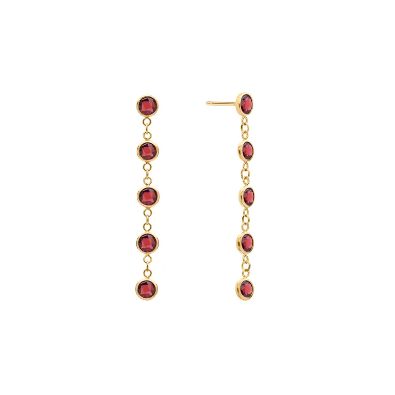 Newport Garnet Earrings in 14k Gold (January) sold by Haverhill