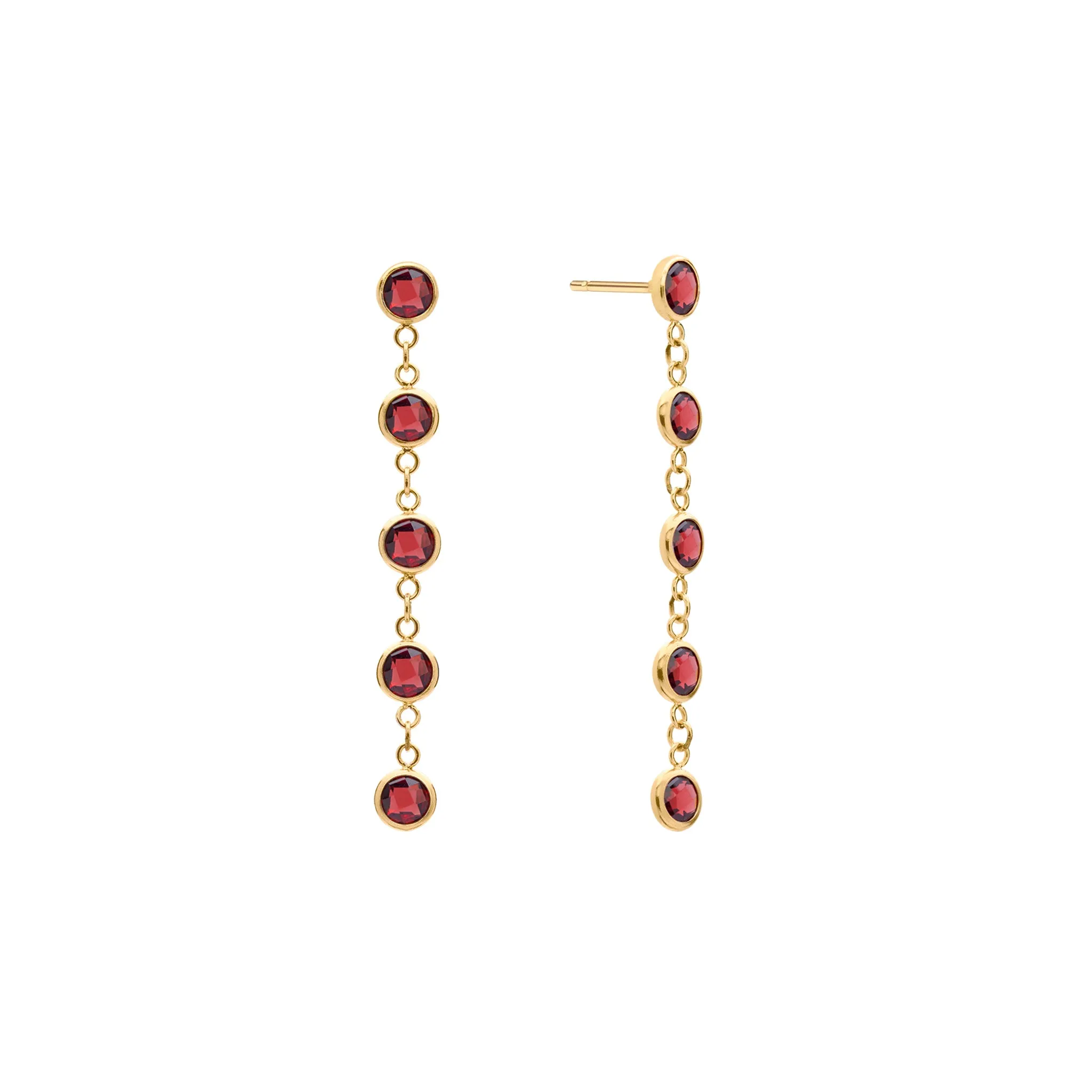 Newport Garnet Earrings in 14k Gold (January) sold by Haverhill