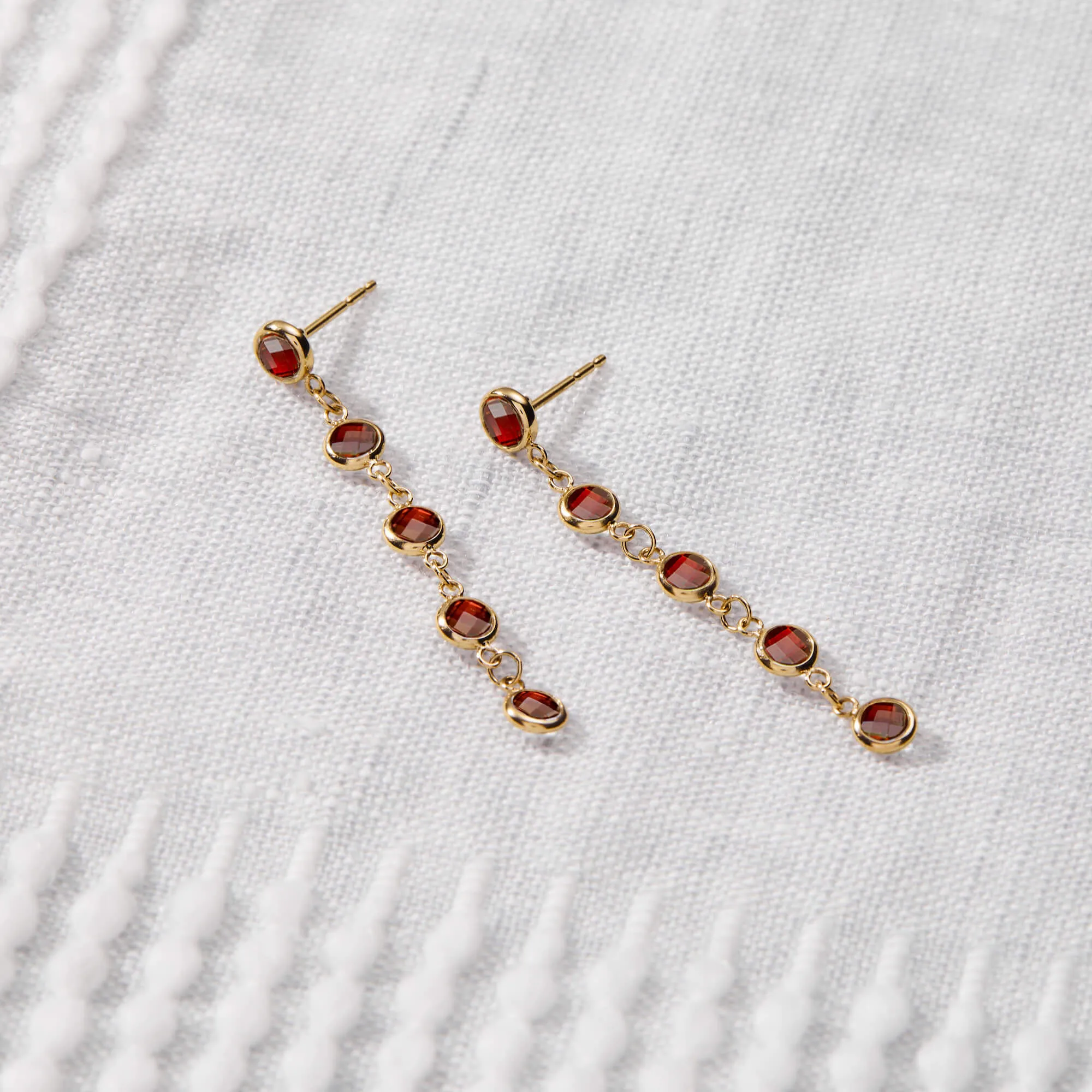 Newport Garnet Earrings in 14k Gold (January) sold by Haverhill product image thumbnail 3