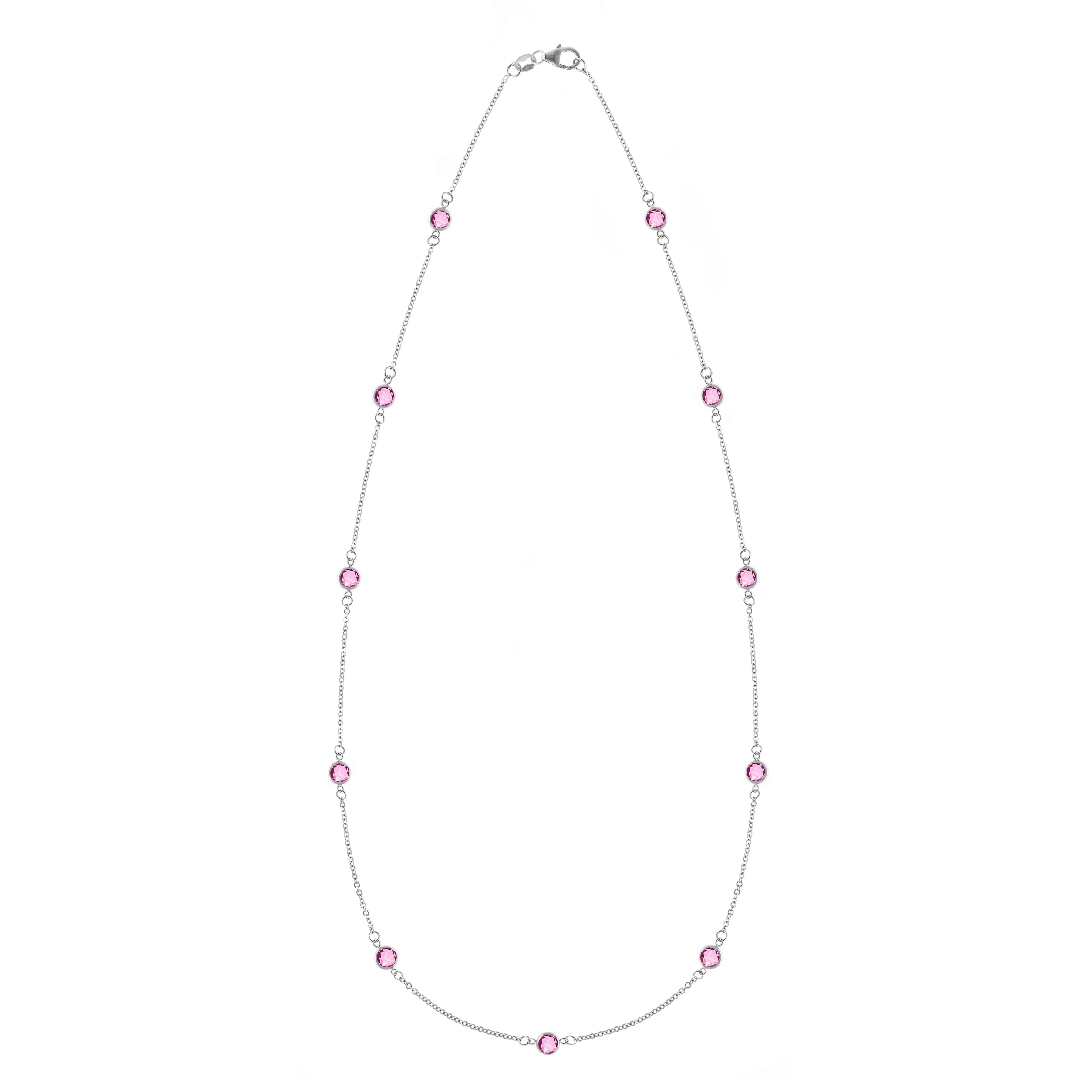 Bayberry 11 Pink Sapphire Necklace in 14k Gold (October) sold by Haverhill product image thumbnail 5
