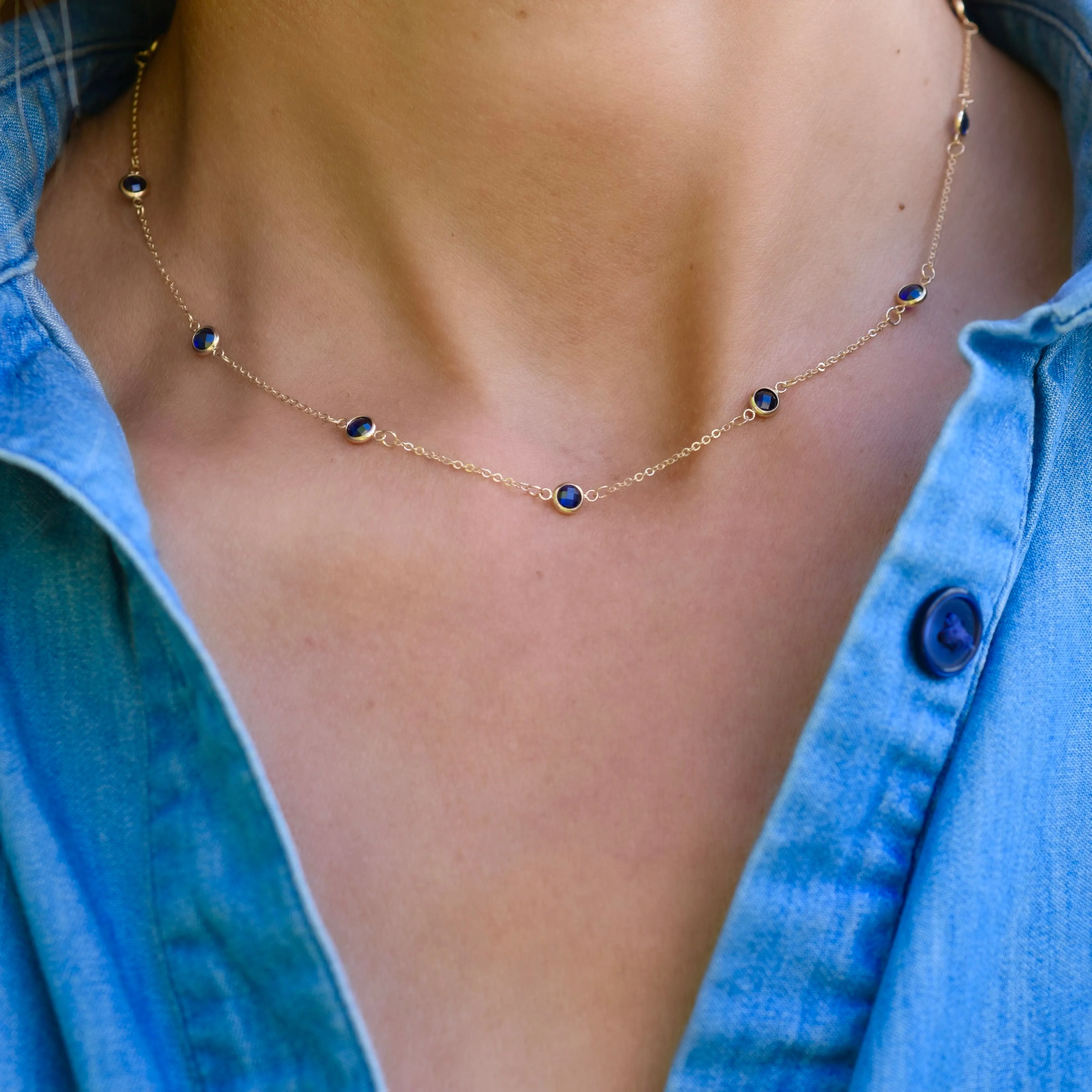 Bayberry 11 Sapphire Necklace in 14k Gold (September) sold by Haverhill product image thumbnail 3