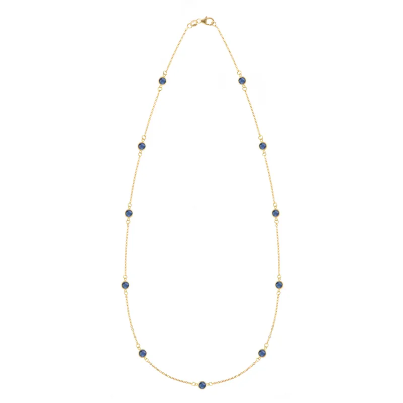 Bayberry 11 Sapphire Necklace in 14k Gold (September) sold by Haverhill