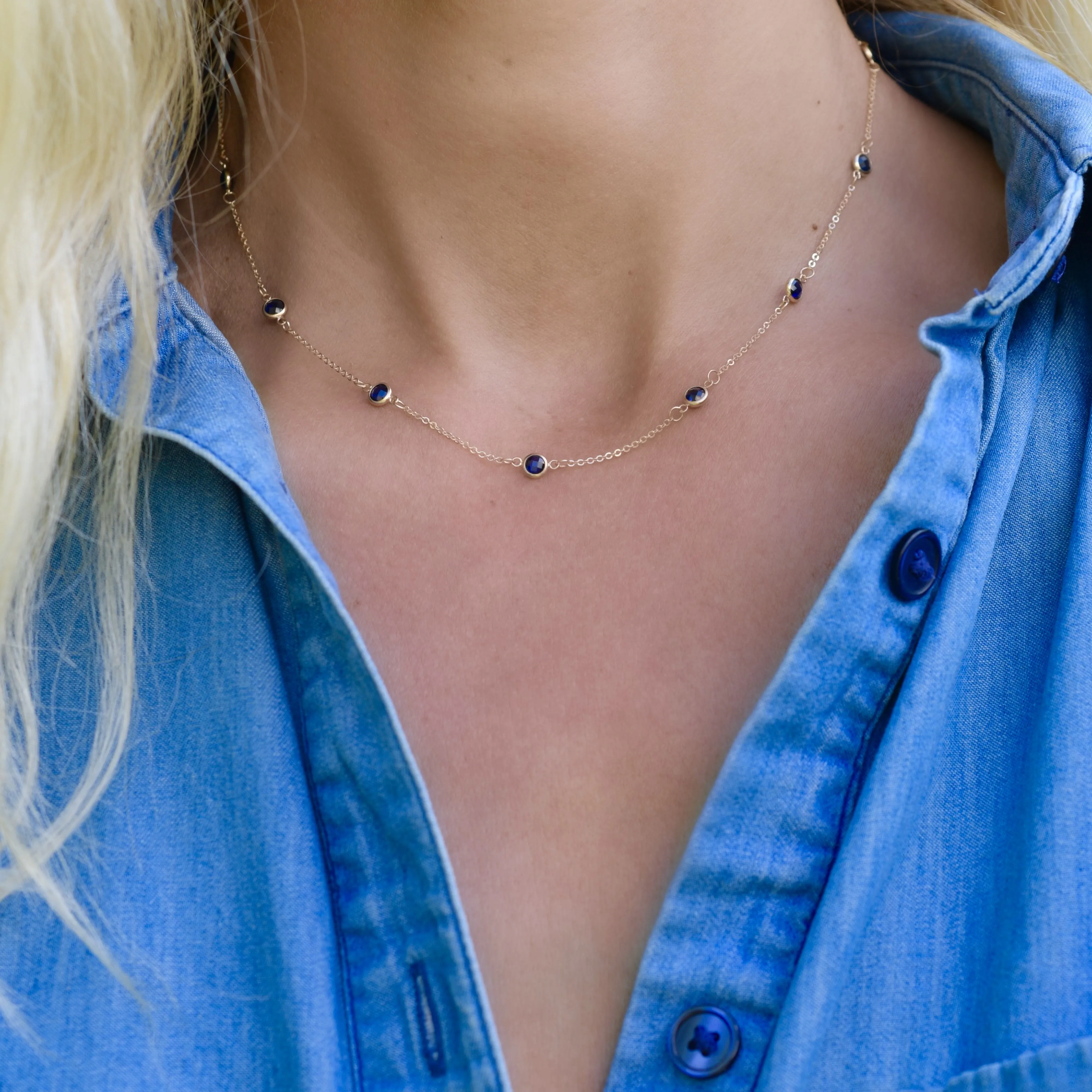 Bayberry 11 Sapphire Necklace in 14k Gold (September) sold by Haverhill product image thumbnail 2