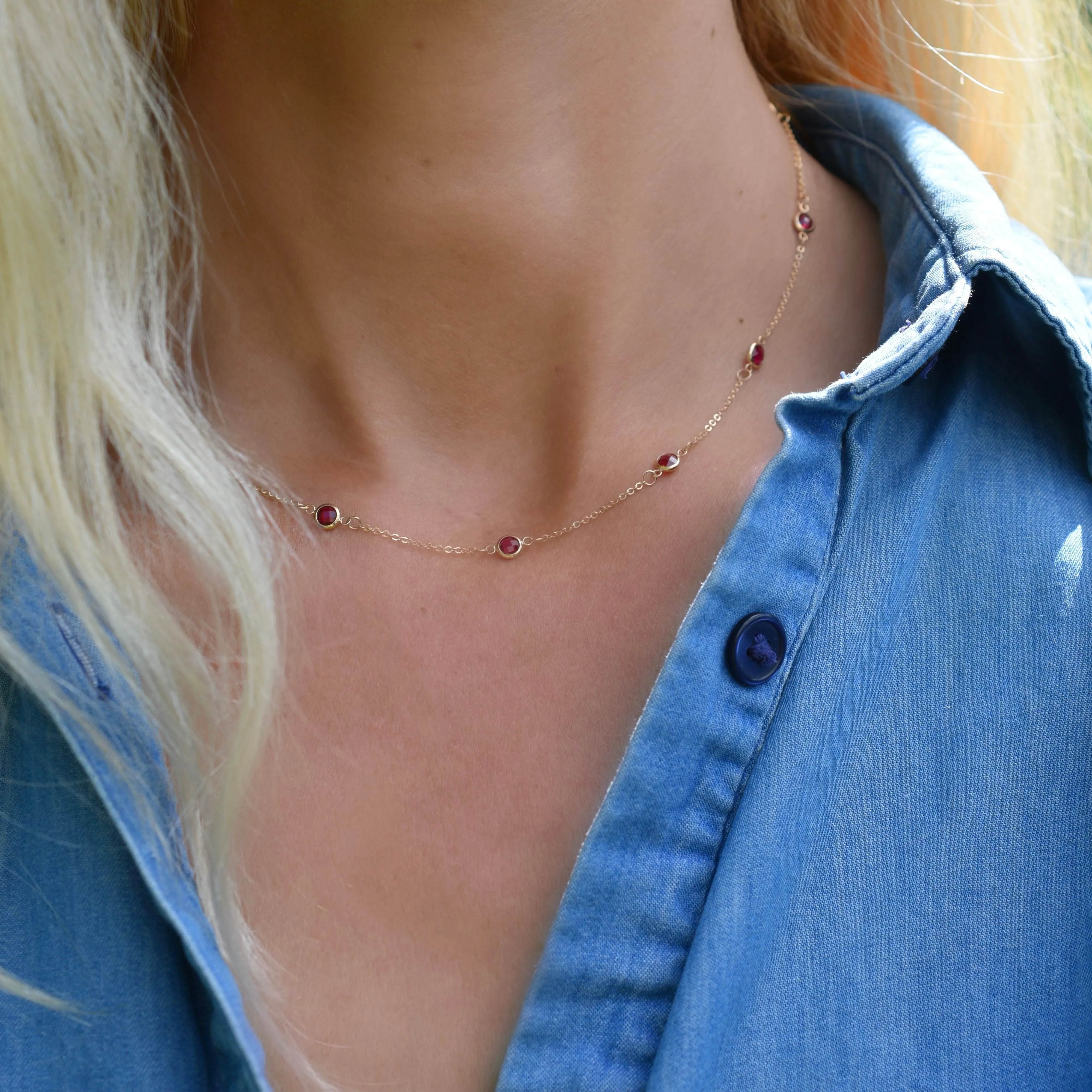 Bayberry 11 Ruby Necklace in 14k Gold (July) sold by Haverhill product image thumbnail 2