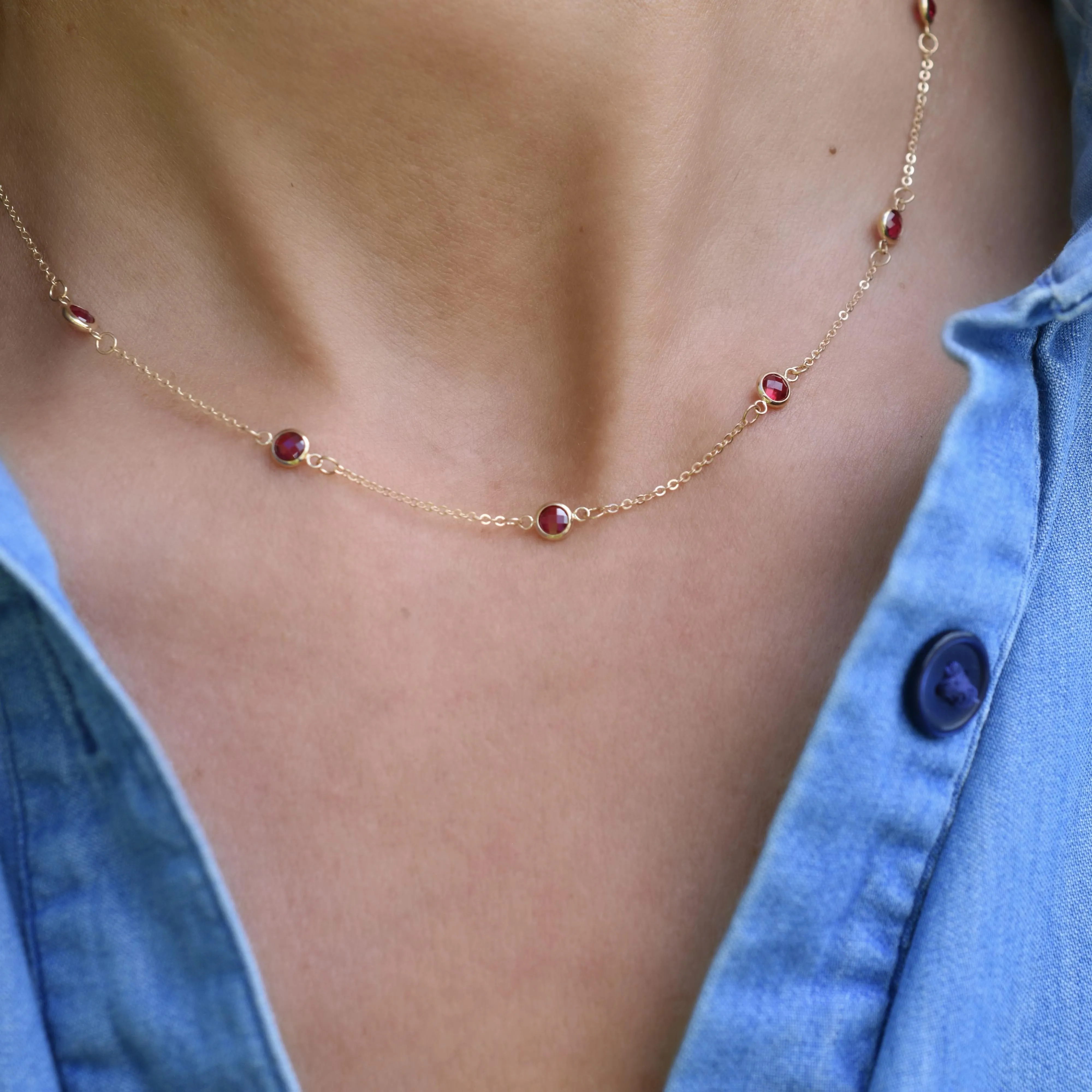 Bayberry 11 Ruby Necklace in 14k Gold (July) sold by Haverhill product image thumbnail 3