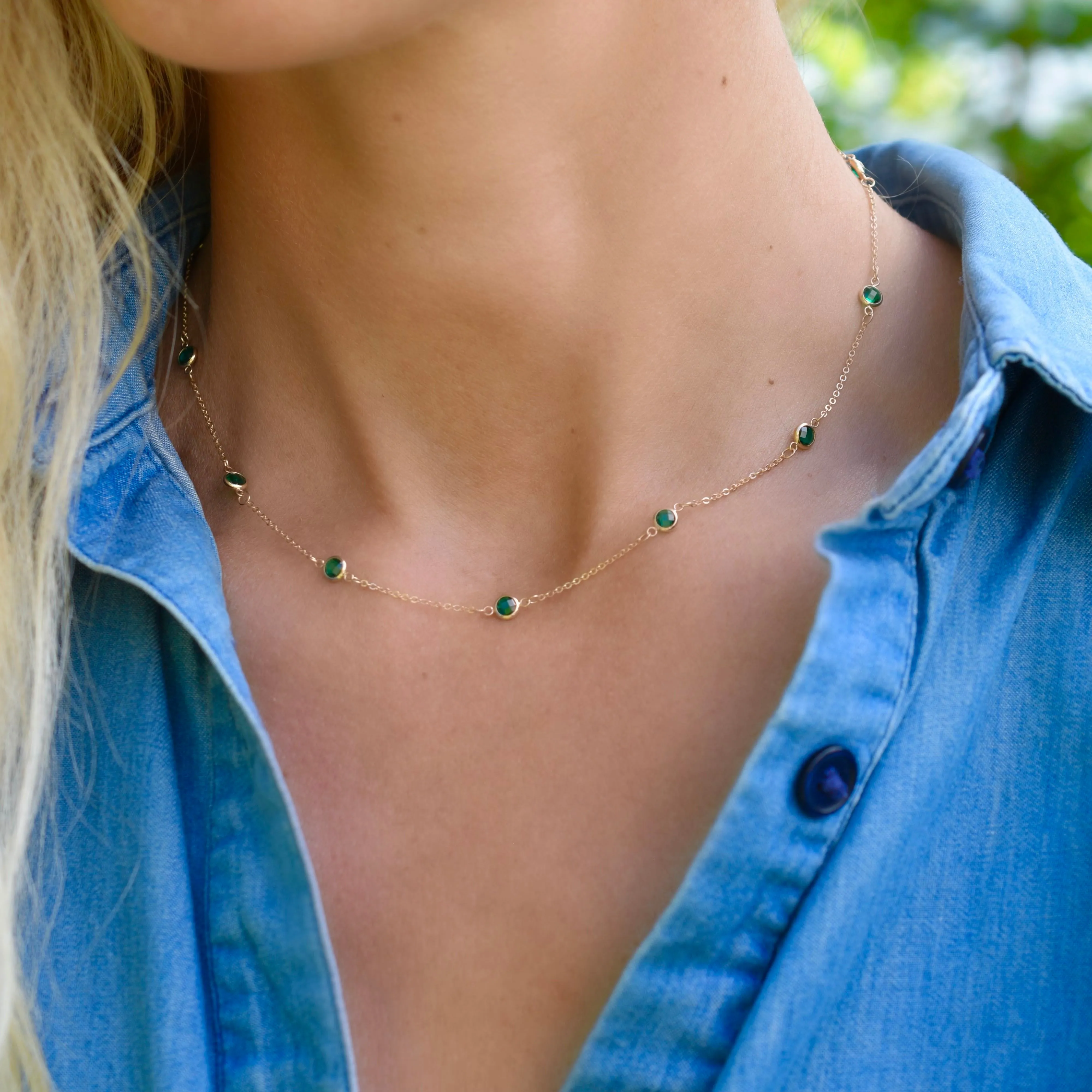 Bayberry 11 Emerald Necklace in 14k Gold (May) sold by Haverhill product image thumbnail 2