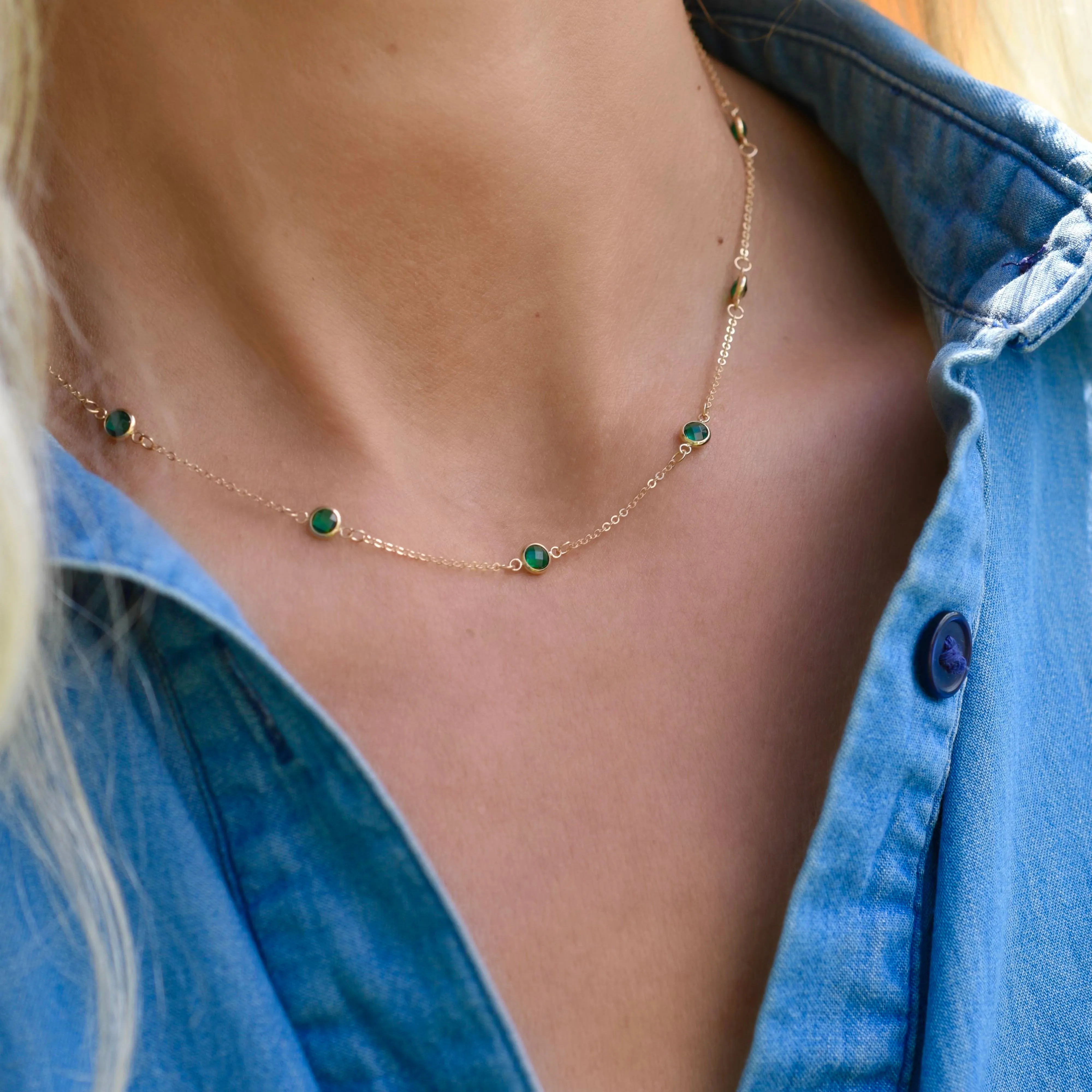 Bayberry 11 Emerald Necklace in 14k Gold (May) sold by Haverhill product image thumbnail 3