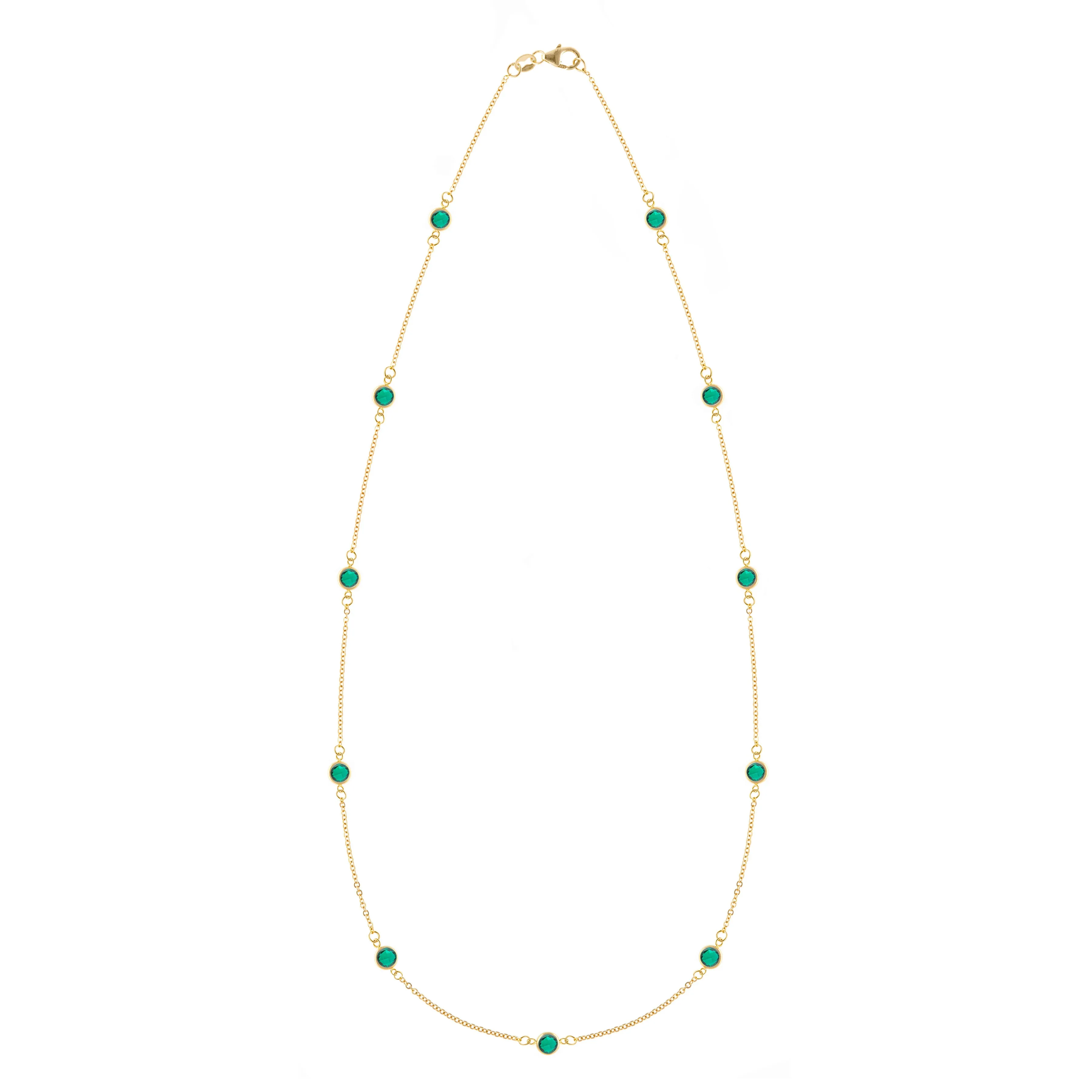 Bayberry 11 Emerald Necklace in 14k Gold (May) sold by Haverhill