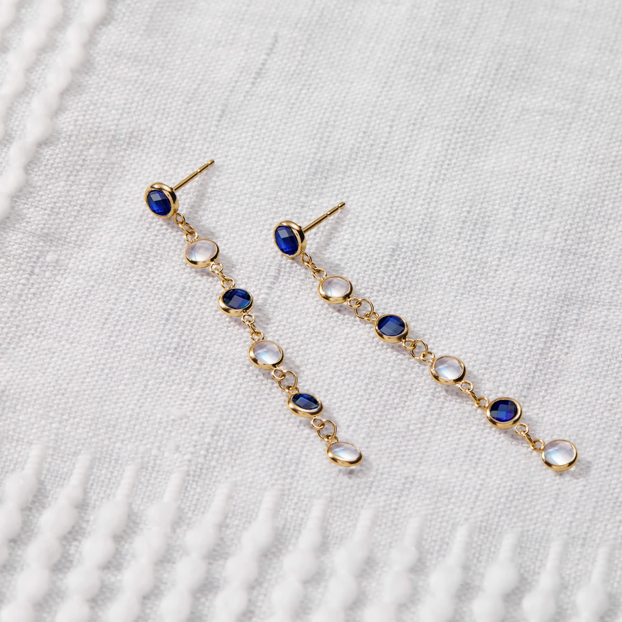Petite 6 Birthstone Earrings in 14k Gold sold by Haverhill product image thumbnail 3