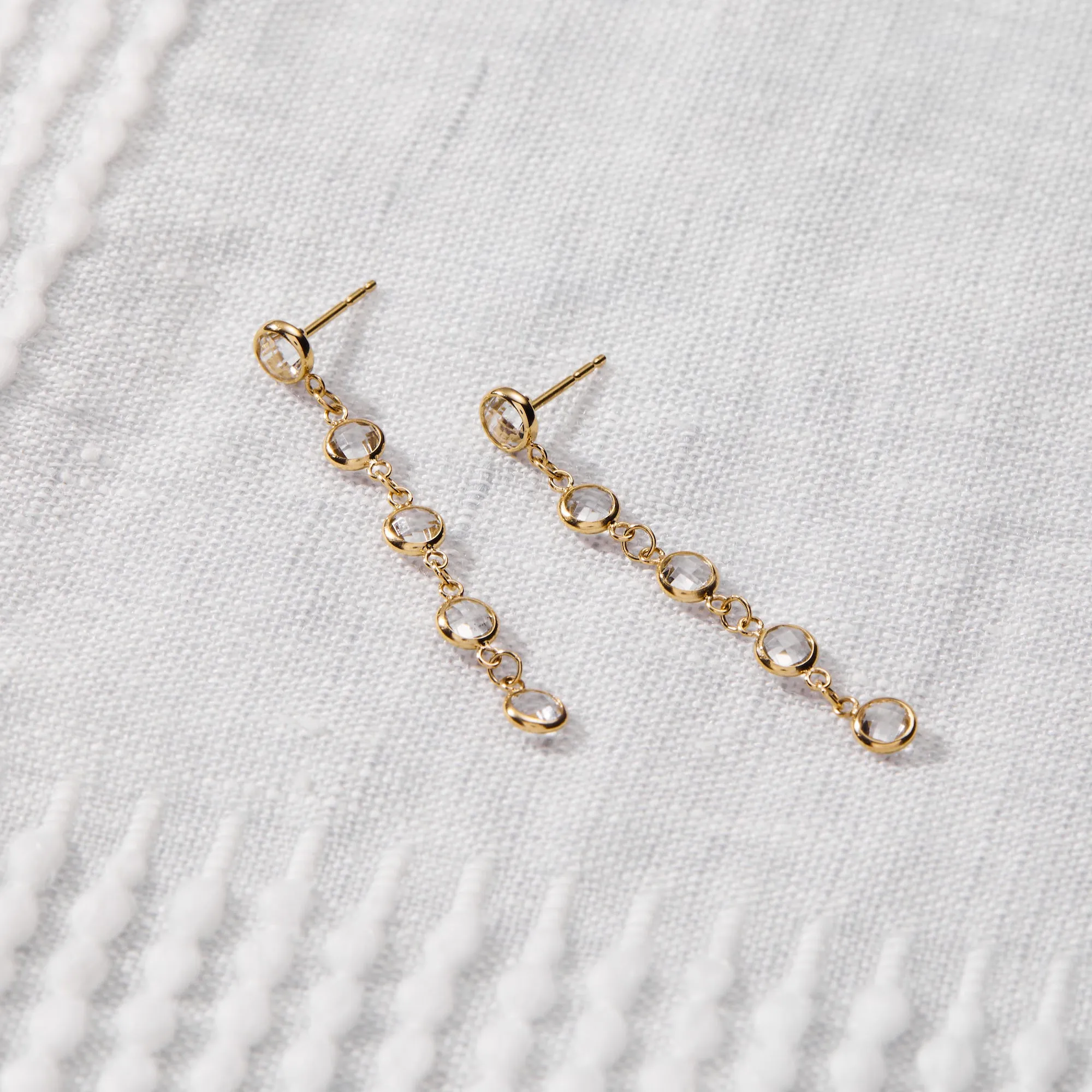 Petite 5 Birthstone Earrings in 14k Gold sold by Haverhill product image thumbnail 3