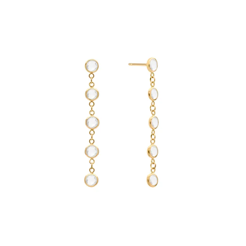 Petite 5 Birthstone Earrings in 14k Gold sold by Haverhill