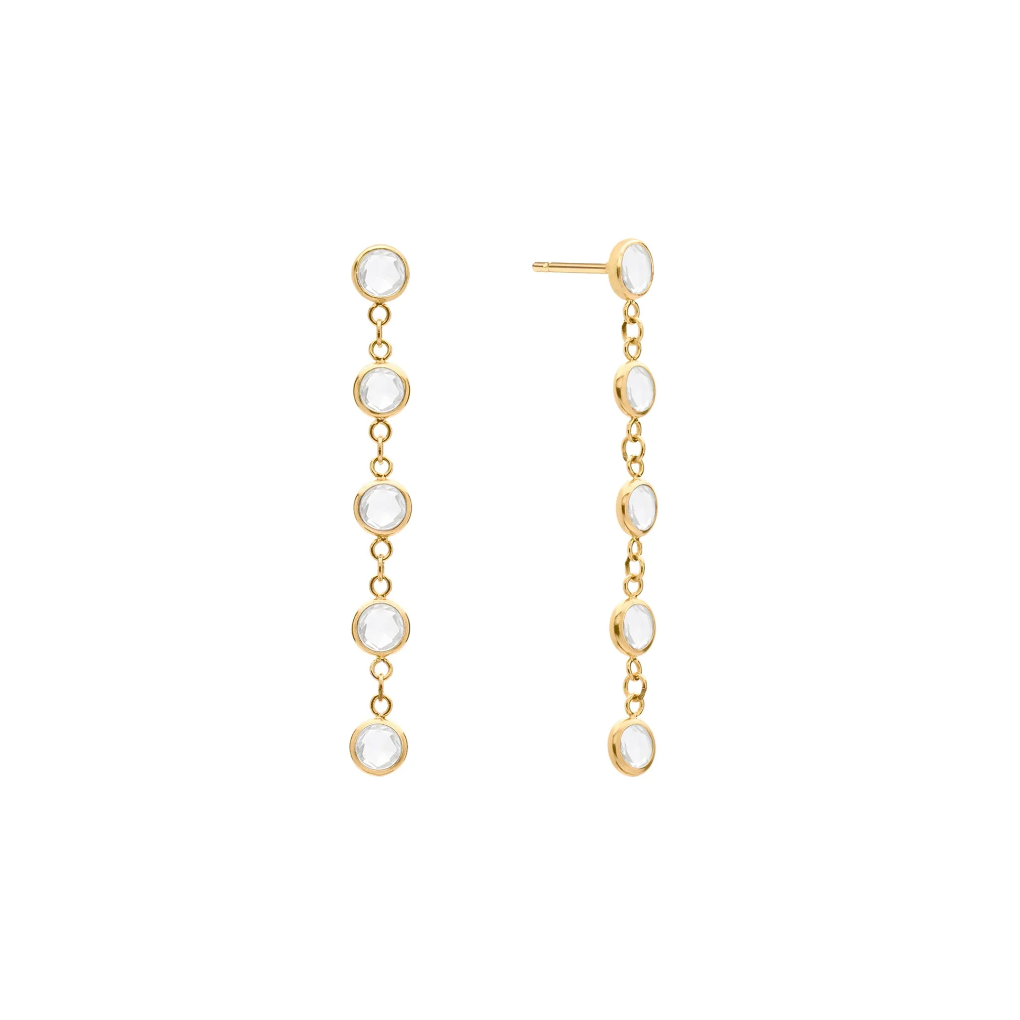 Petite 5 Birthstone Earrings in 14k Gold sold by Haverhill