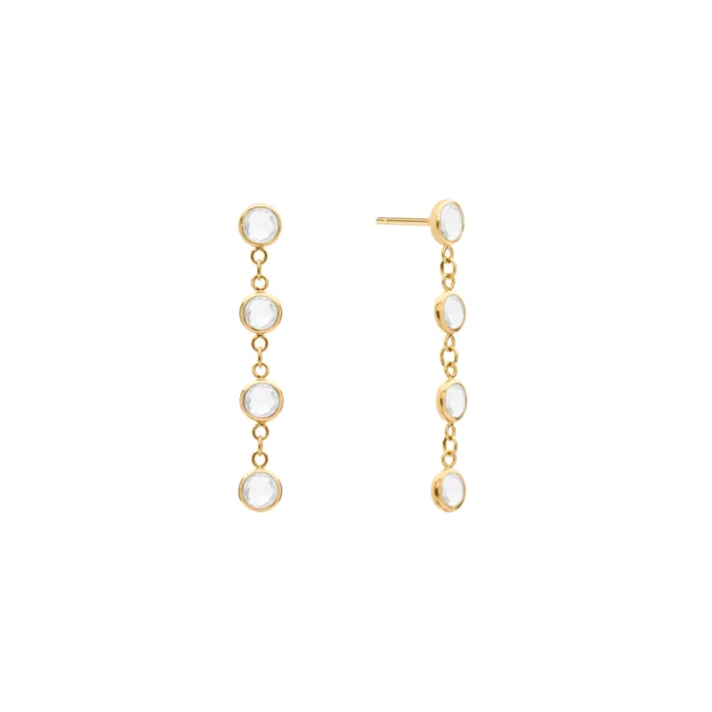 Petite 4 Birthstone Earrings in 14k Gold sold by Haverhill