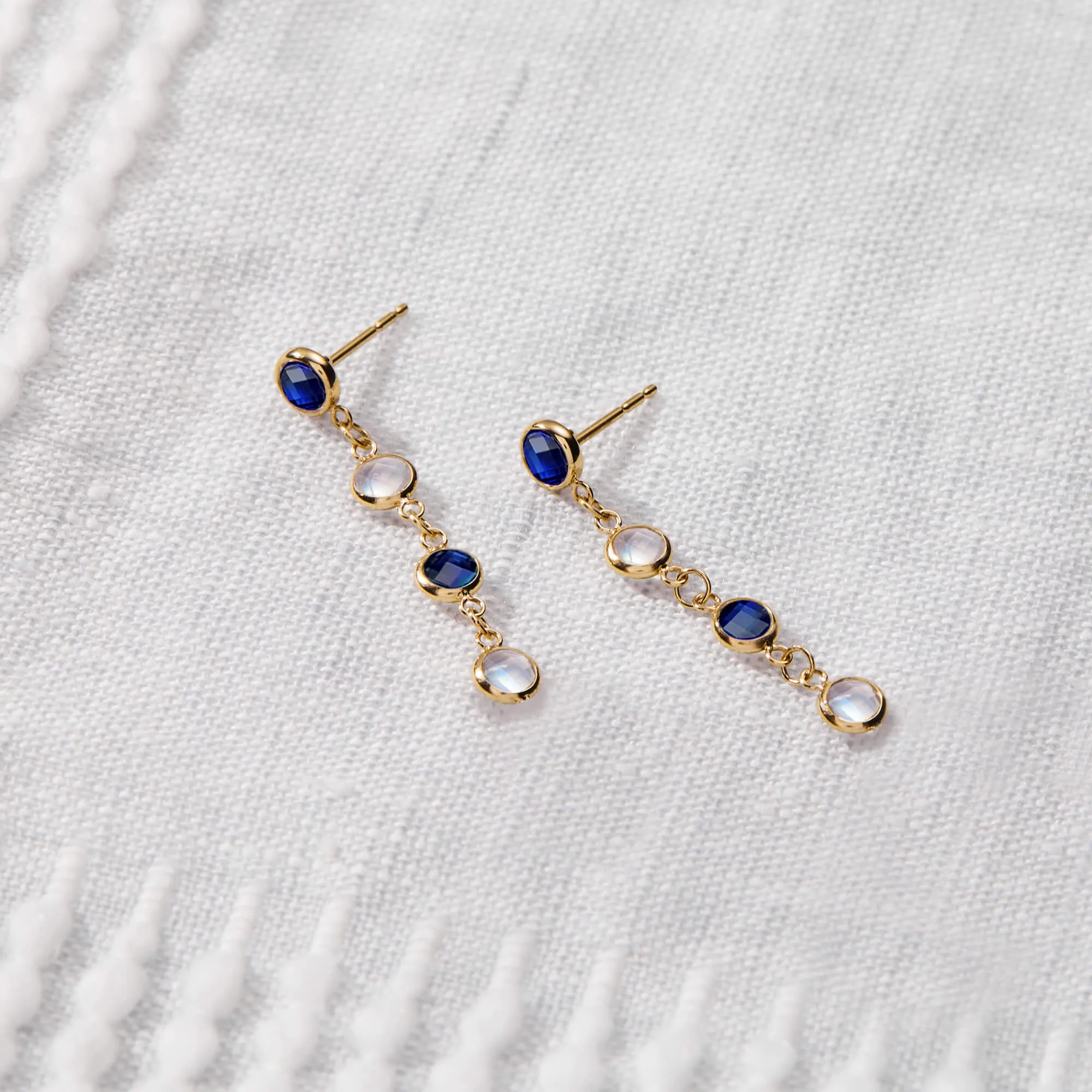 Petite 4 Birthstone Earrings in 14k Gold sold by Haverhill product image thumbnail 3