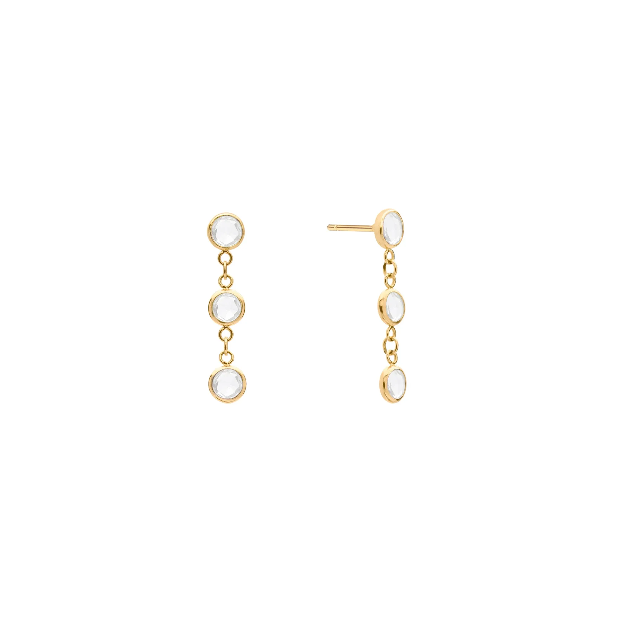 Petite 3 Birthstone Earrings in 14k Gold sold by Haverhill