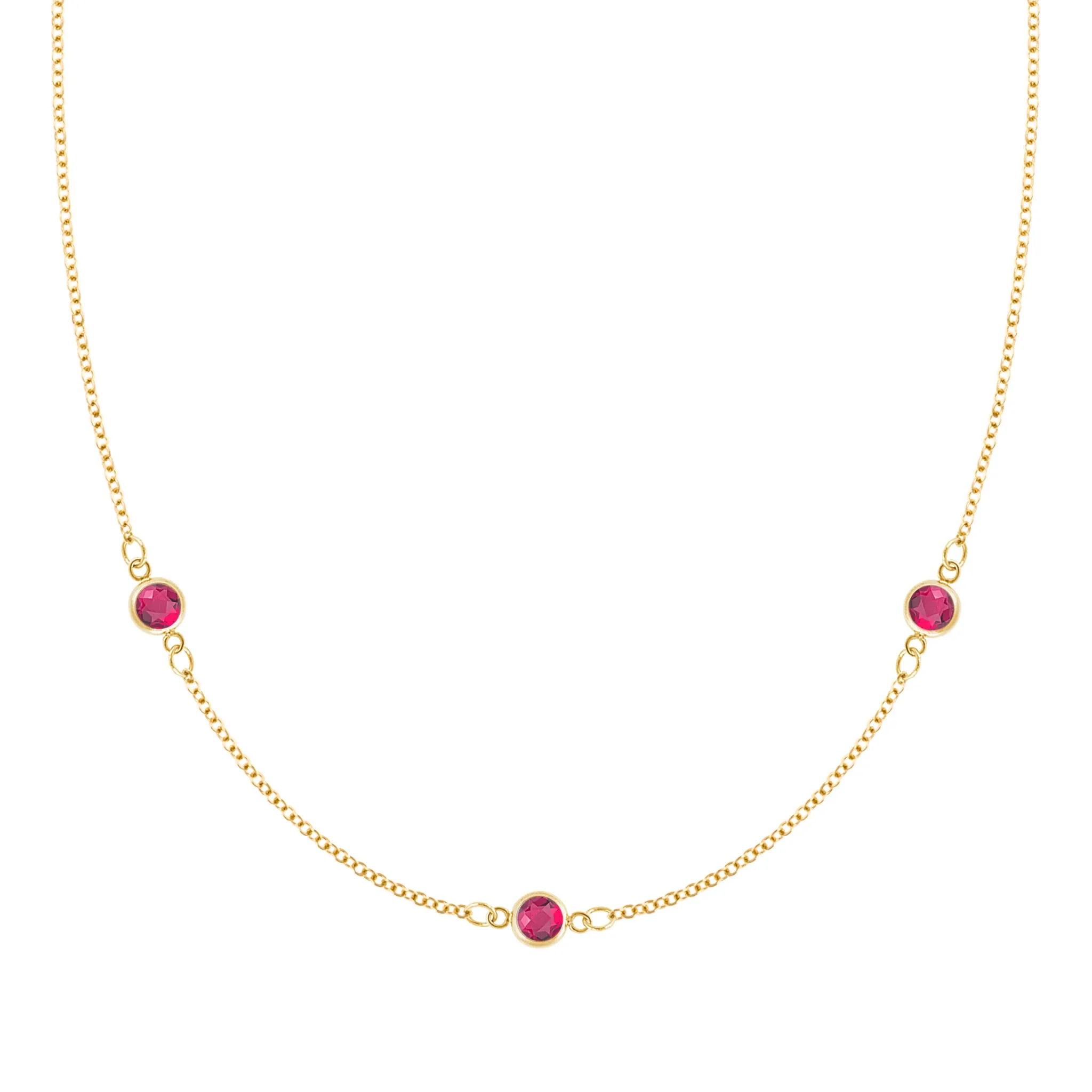 Bayberry 3 Ruby Necklace in 14k Gold (July) sold by Haverhill