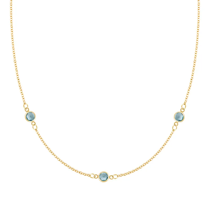 Bayberry 3 Nantucket Blue Topaz Necklace in 14k Gold (December) sold by Haverhill