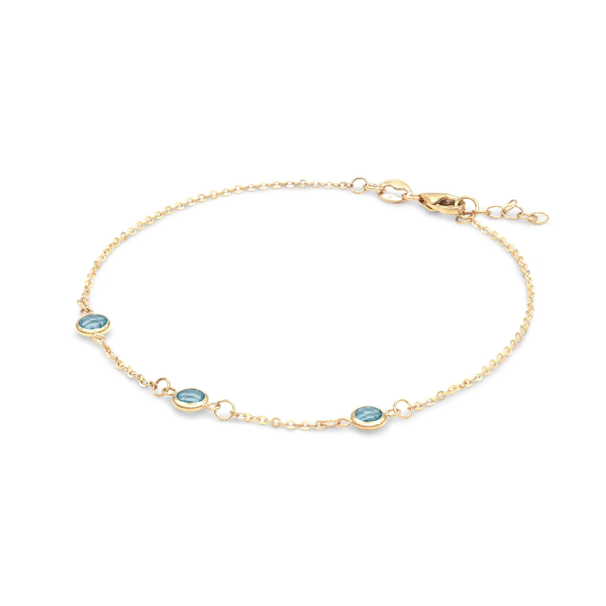 Bayberry 3 Nantucket Blue Topaz Bracelet in 14k Gold (December) sold by Haverhill product image thumbnail 4