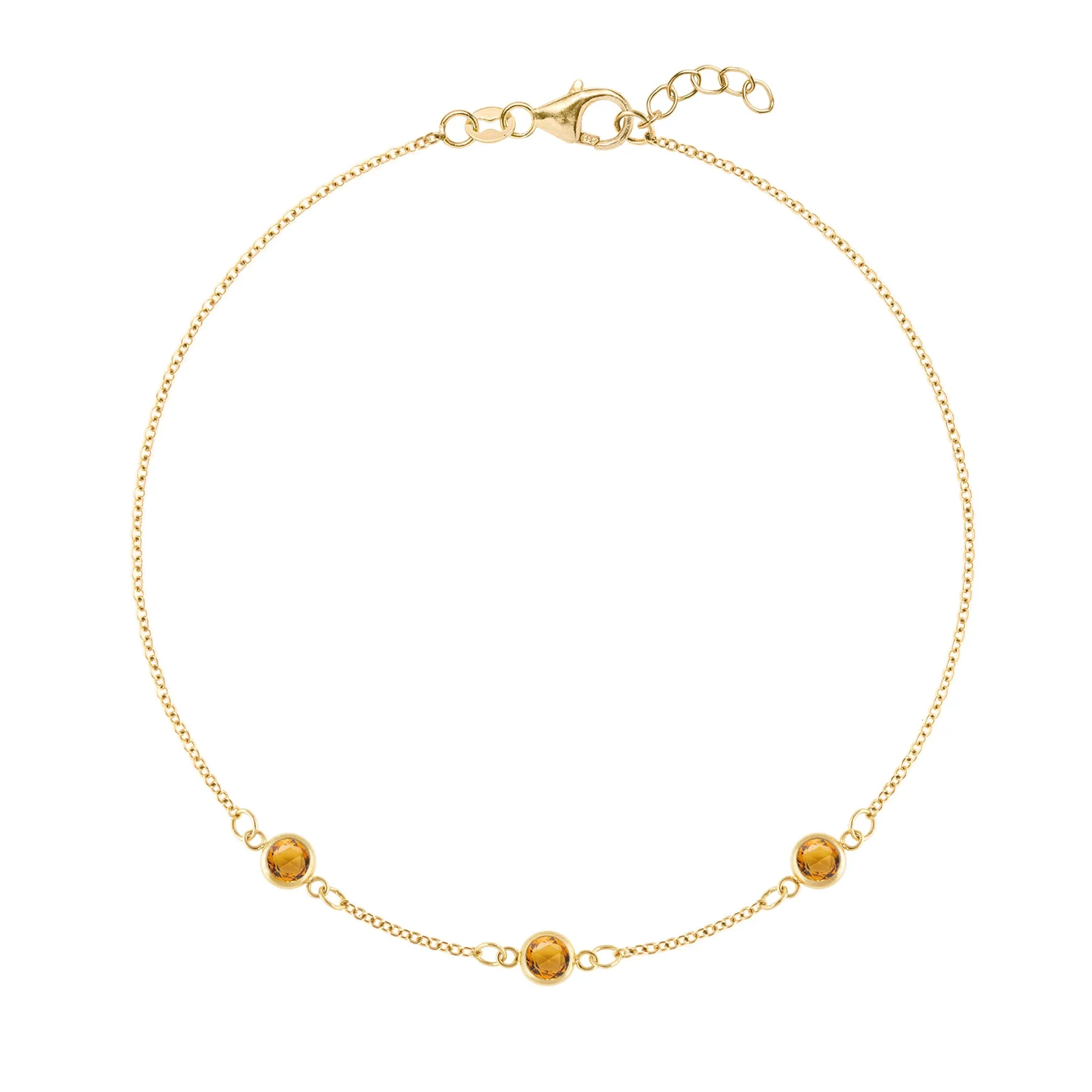 Bayberry 3 Citrine Bracelet in 14k Gold (November) sold by Haverhill