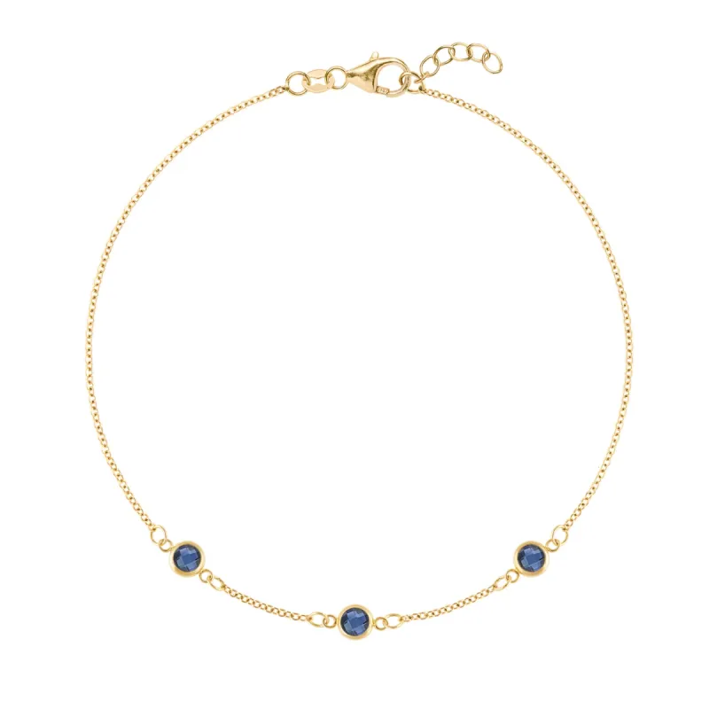 Bayberry 3 Sapphire Bracelet in 14k Gold (September) sold by Haverhill