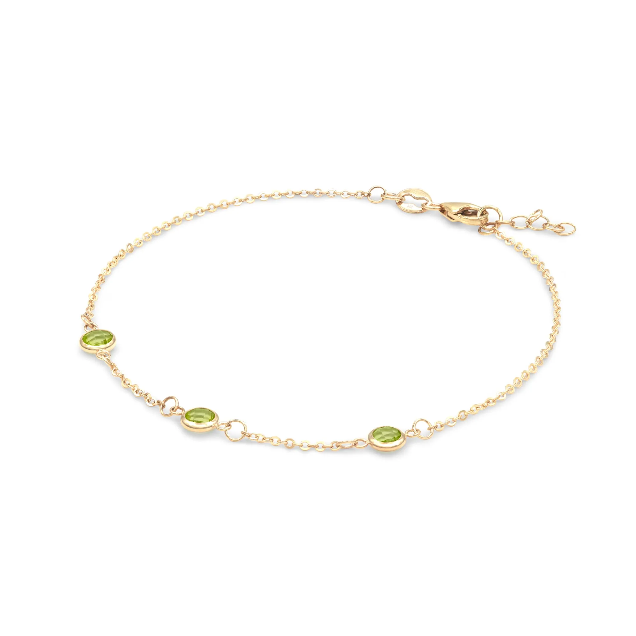 Bayberry 3 Peridot Bracelet in 14k Gold (August) sold by Haverhill product image thumbnail 4